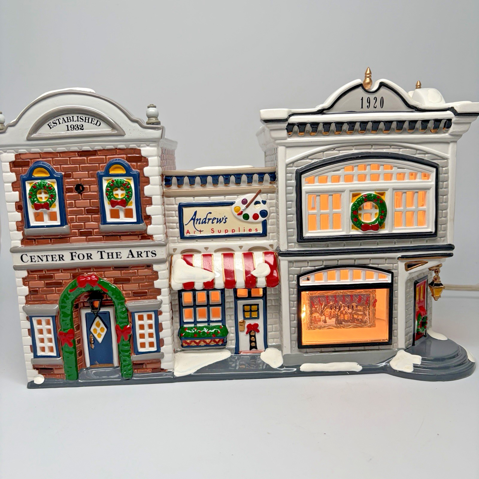Dept 56 Snow Village CENTER FOR THE ARTS w/Box & Light, Interior Window Scene