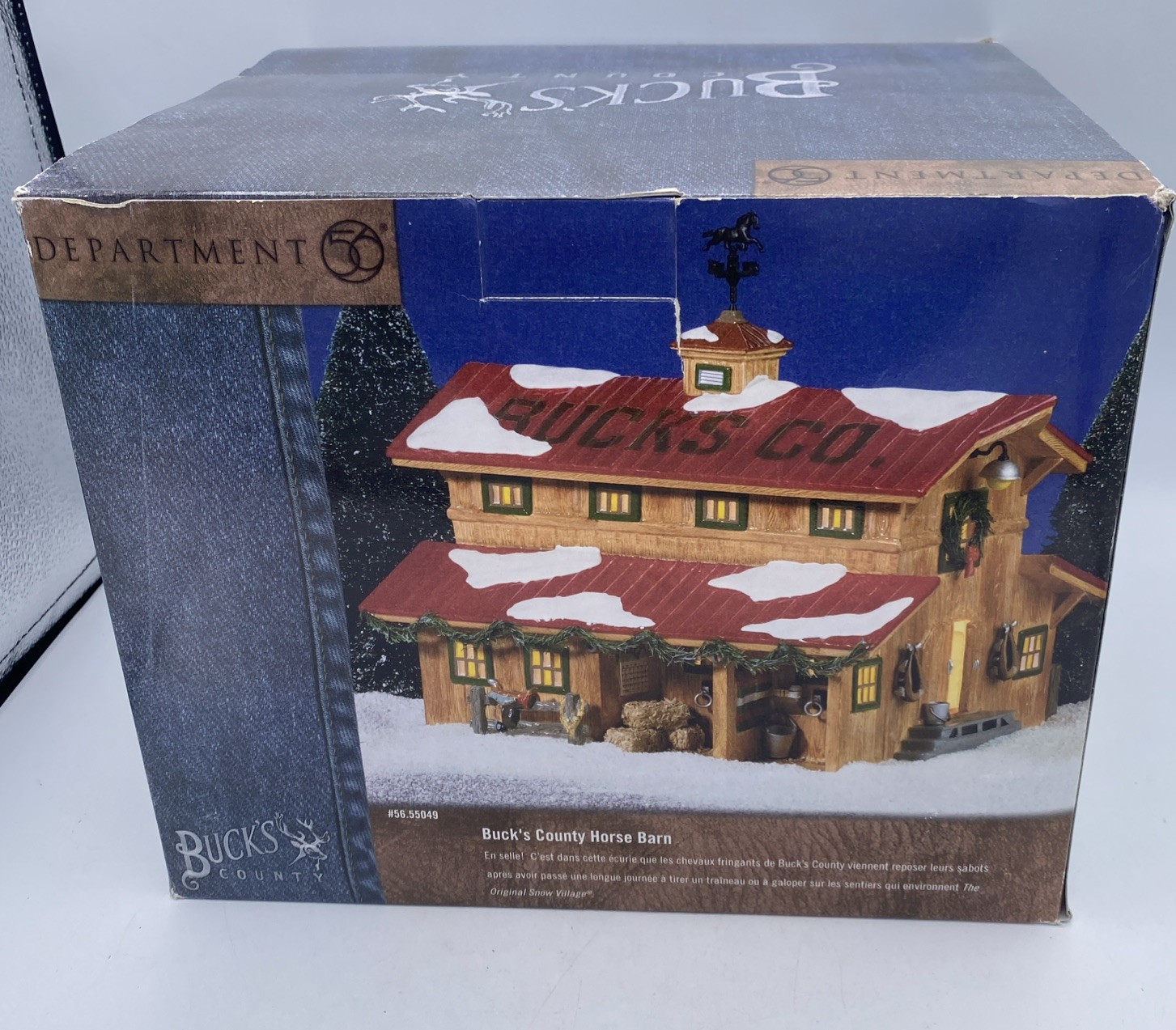 Department Dept 56 Snow Village Bucks County Horse Barn New Box 56.55049