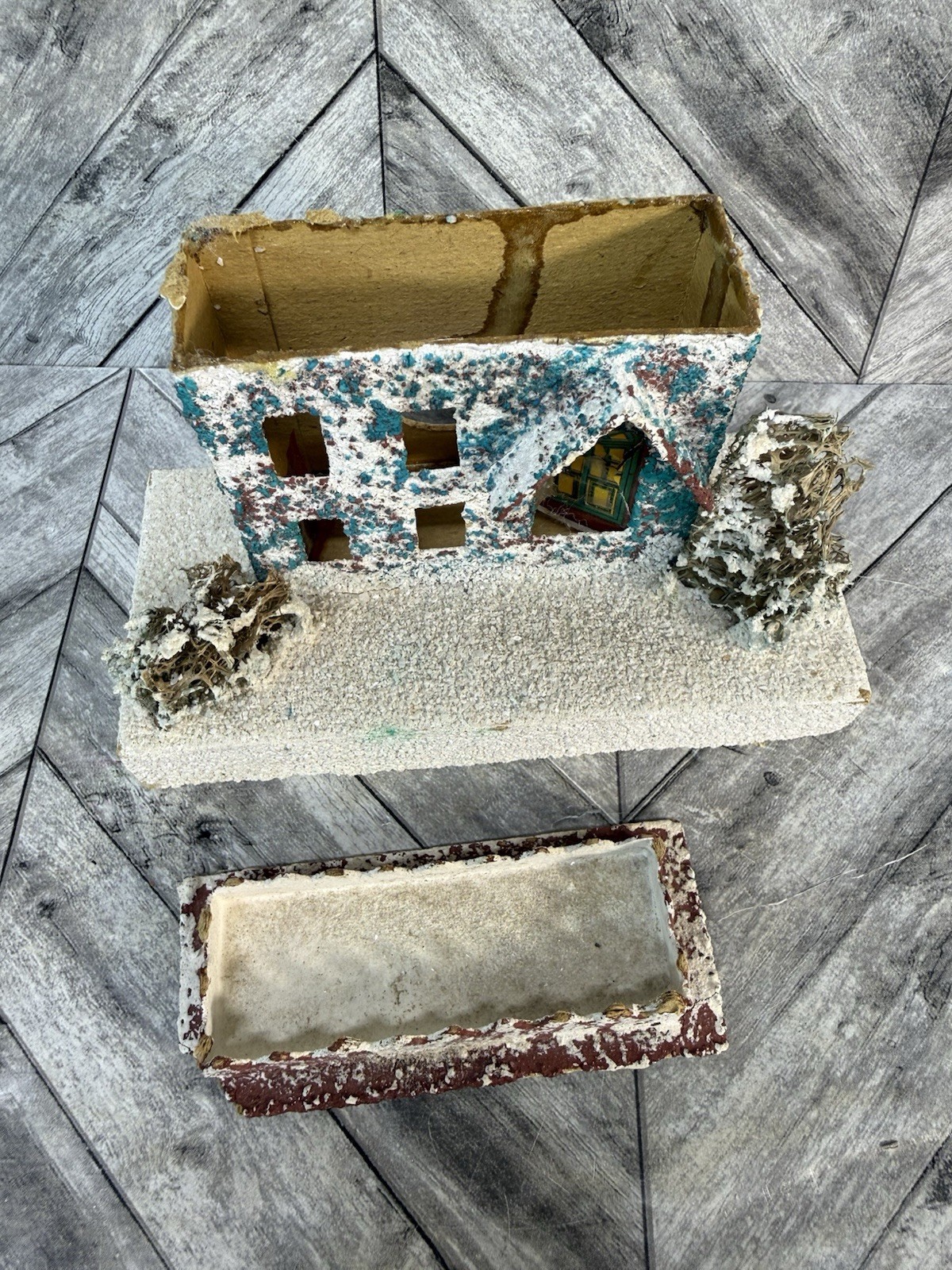 Putz Christmas Houses Cardboard Made in Japan Lot Of 8 PLEASE READ