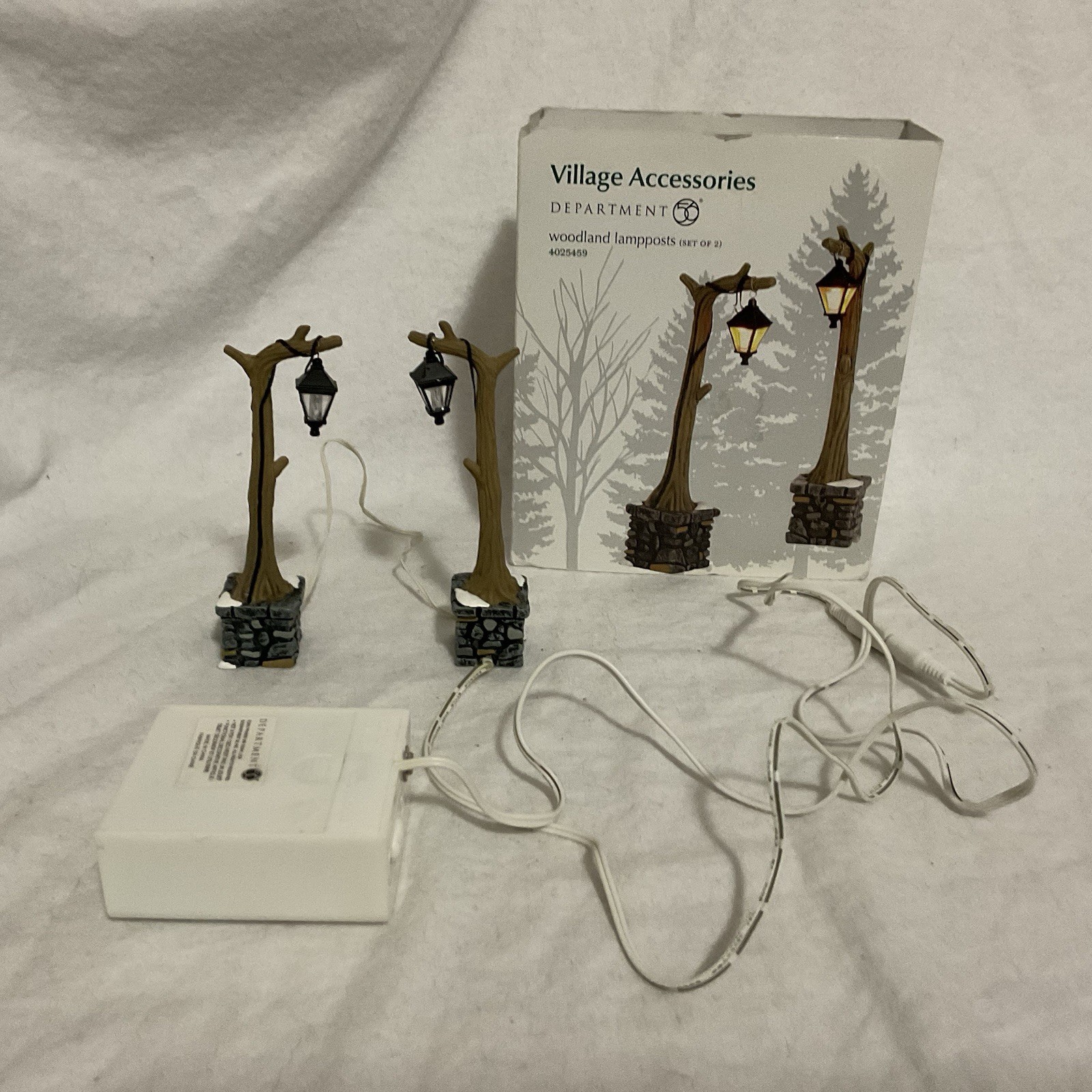 Dept 56- Village Accessories- “Woodland Lampposts” Boxed Set of 2, #4025459