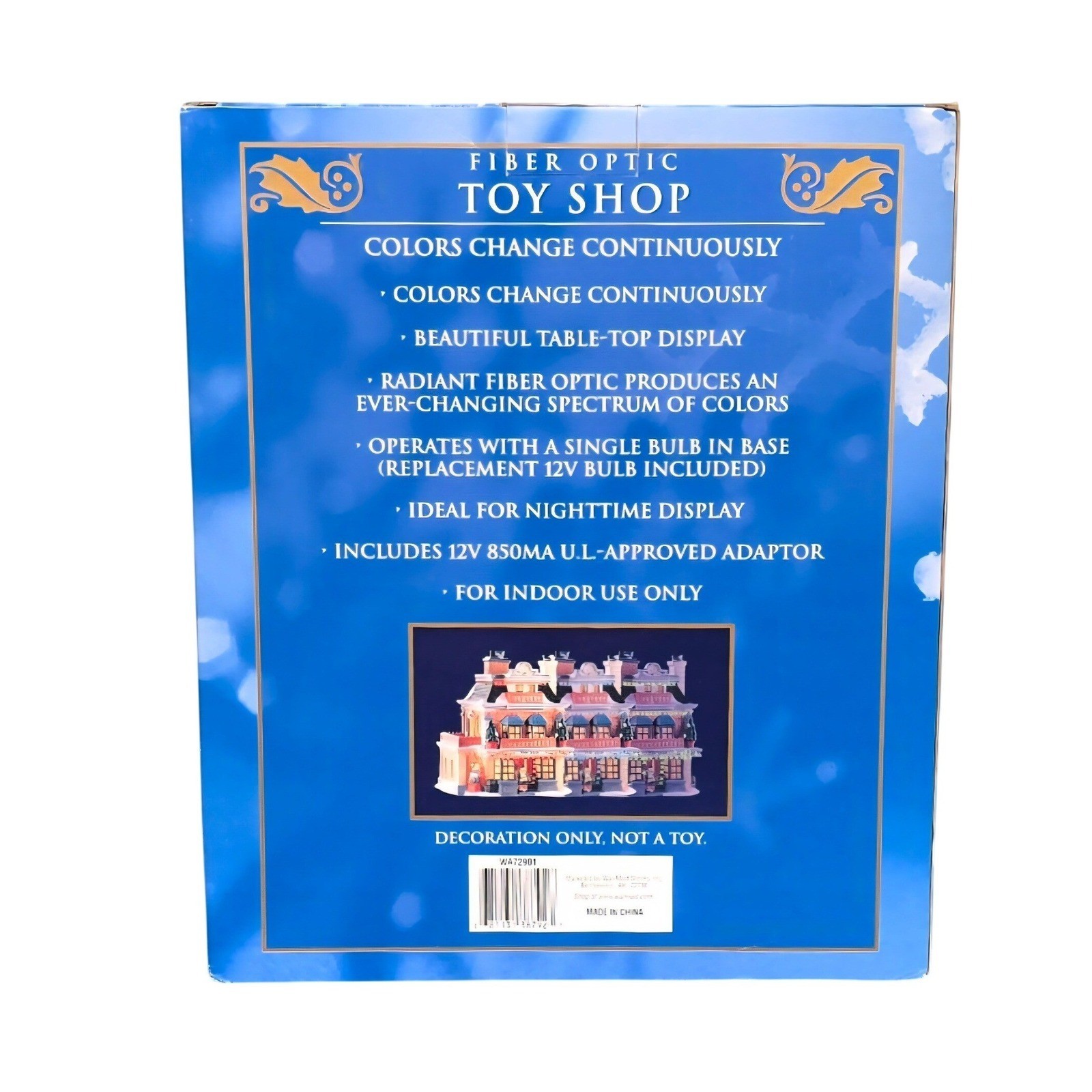 Fiber Optic Christmas Village Ceramic Tabletop Toy Shop House Holiday Decor