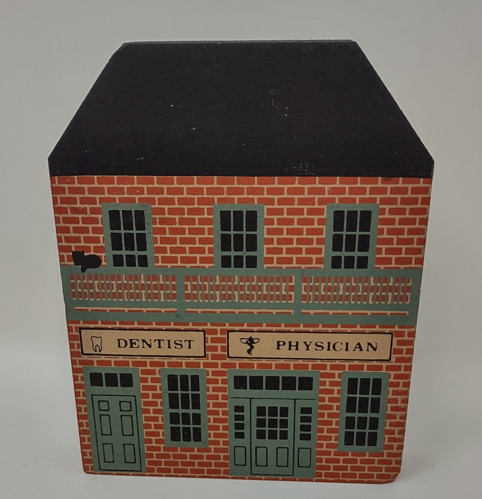 Signed Set of 4 Cat’s Meow Village Dentist Antiques Cherry Tree Inn Town Hall