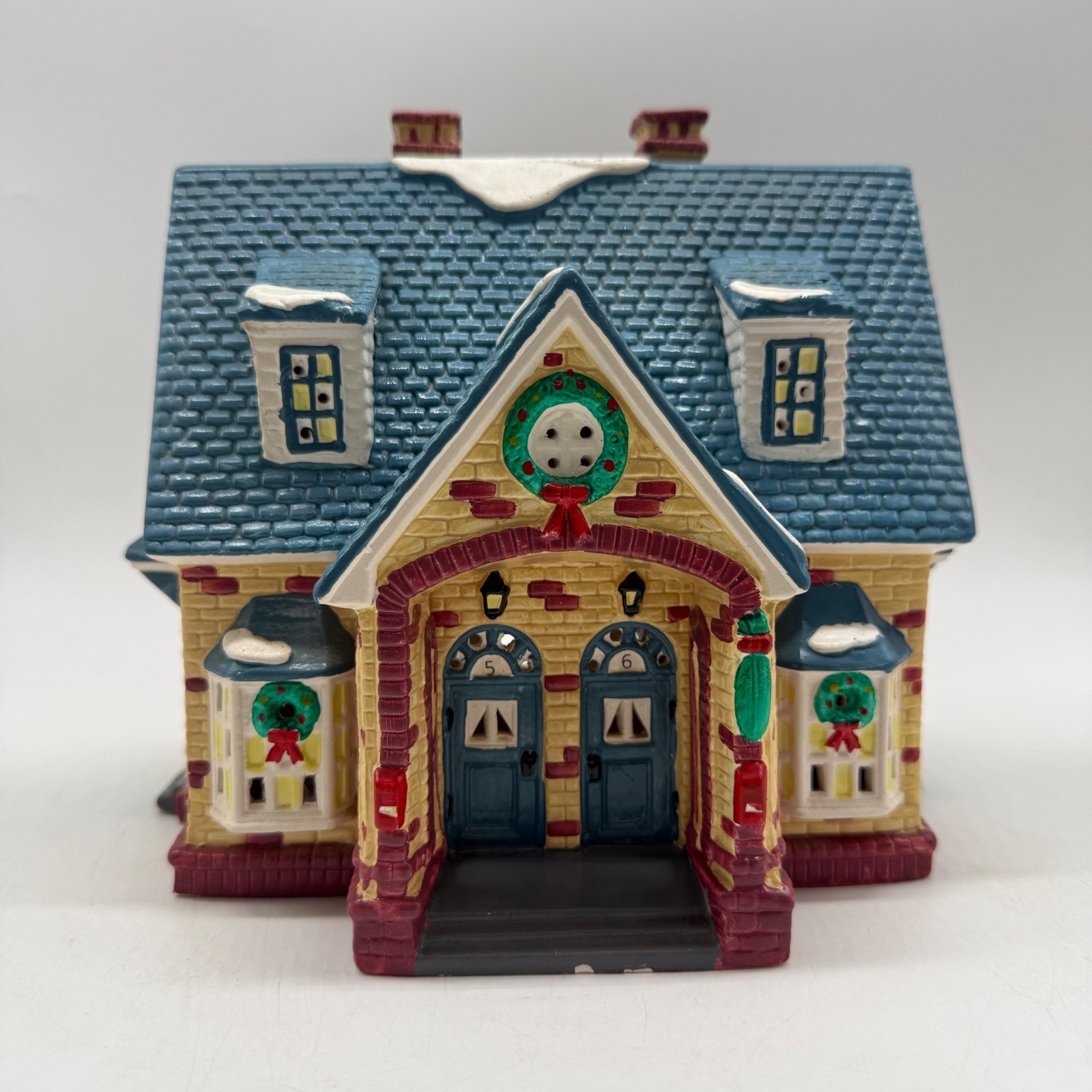 Department 56 Snow Village Double Bungalow Lighted Ceramic House Vintage