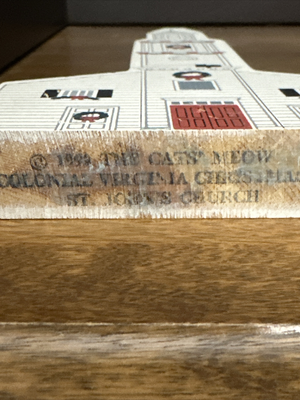 Cat’s Meow St. John’s Church Colonial Virginia wooden Shelf Sitter Faline Jones