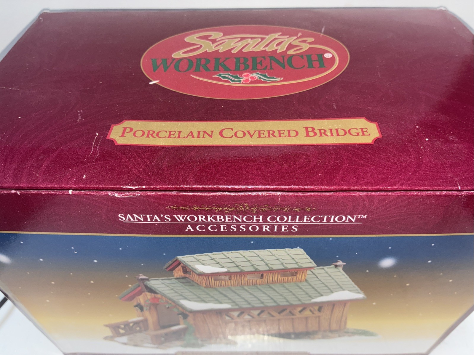 Vintage Santa’s 2001 Workbench Porcelain Covered Bridge