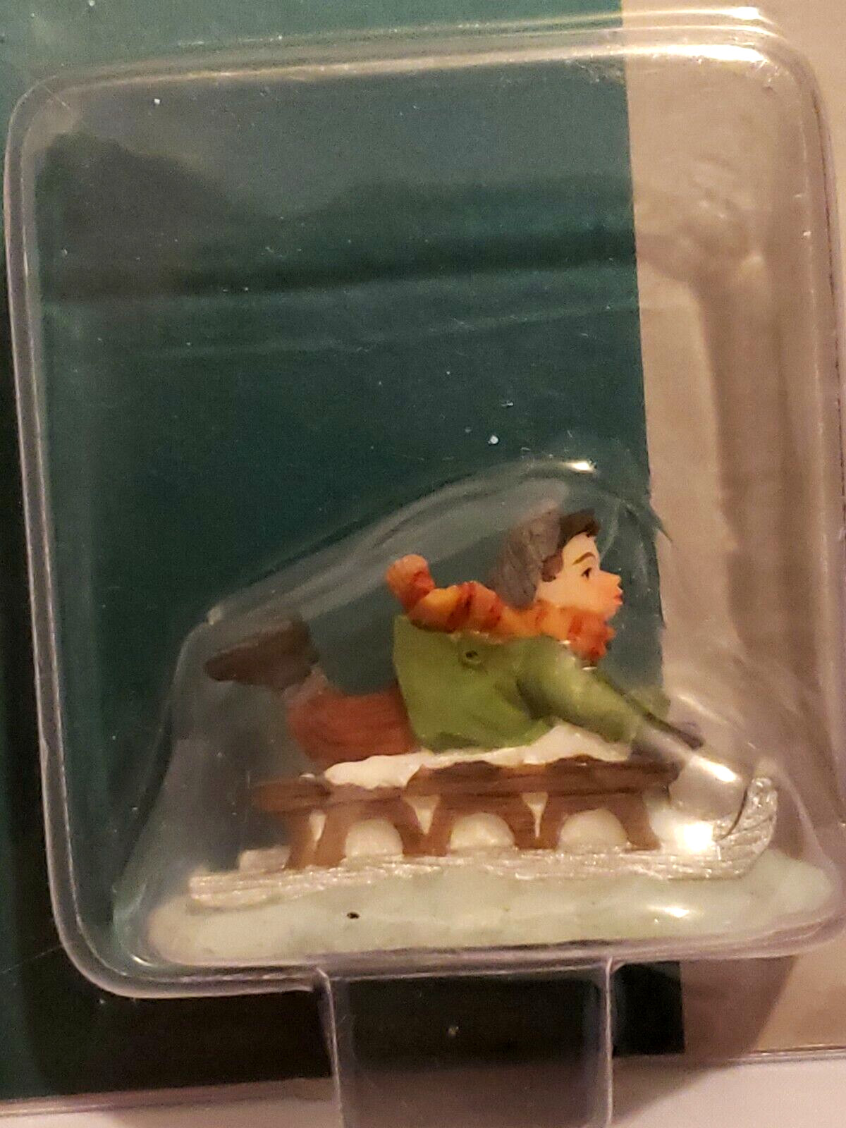 Santas Workbench Collection Christmas Village House Accessory Boy Sledding Sled