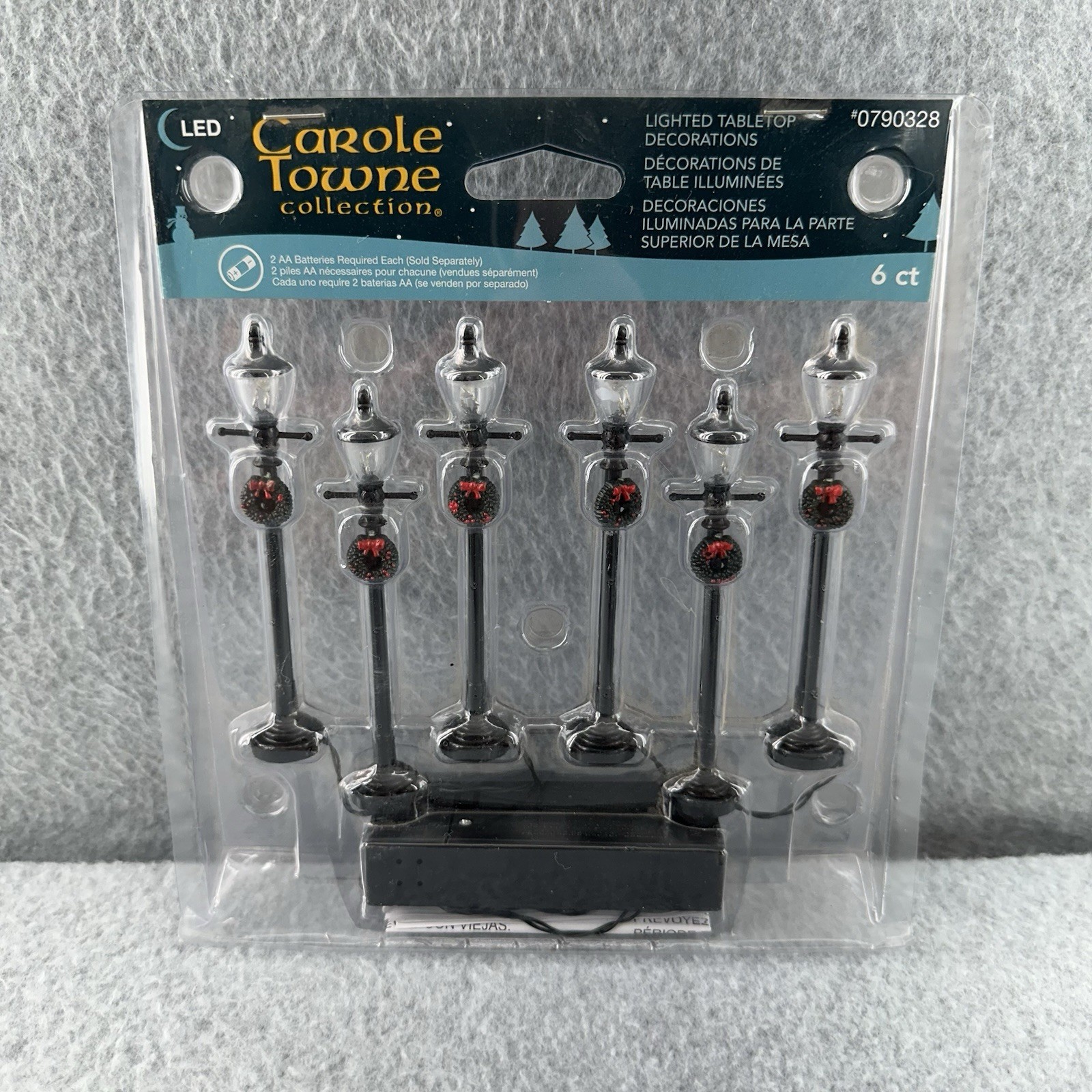 Lemax Carole Towne Gas Lantern Street Lamps Post Lighted 6 Pack 0790328