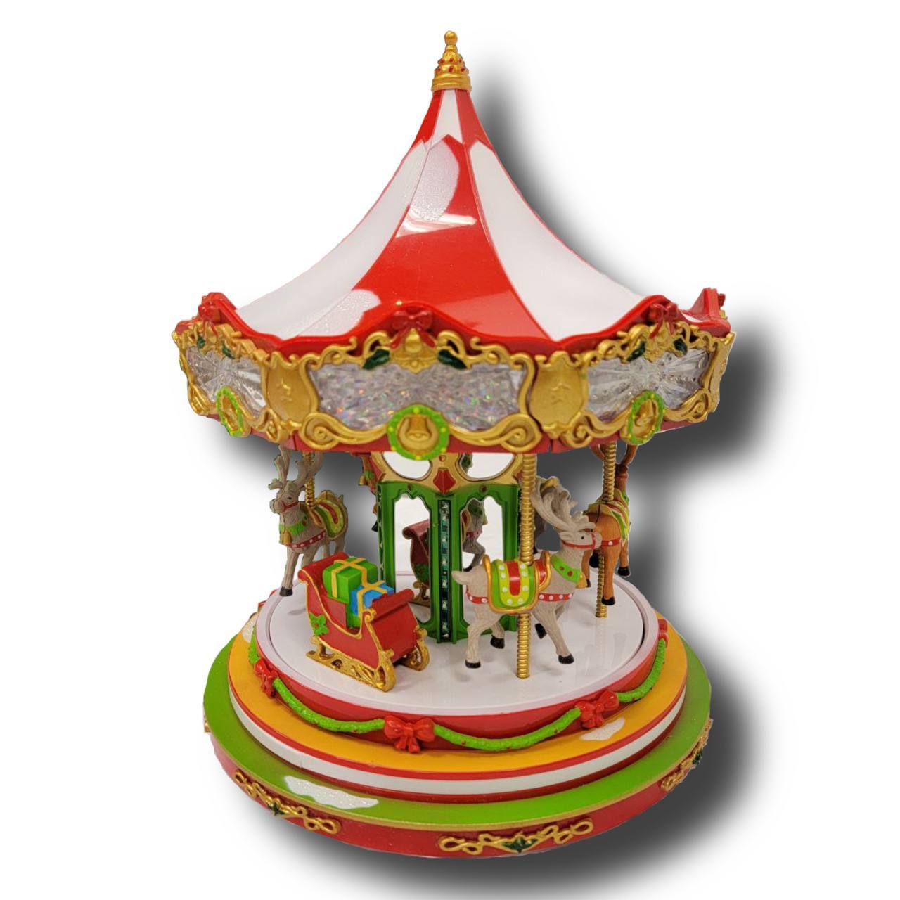 Wizardi Christmas Carousel Decoration. Christmas Village F07M3-5-FQ24066