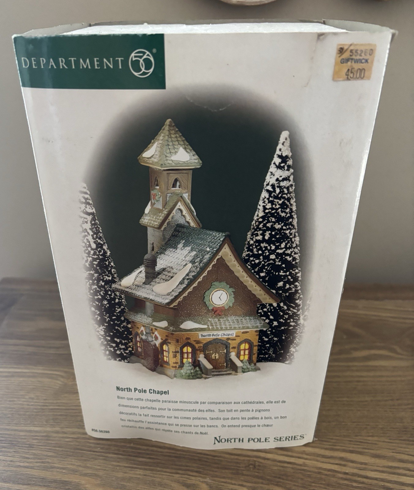 NOS Department 56 North Pole Chapel Heritage Village Christmas Lighted UNUSED