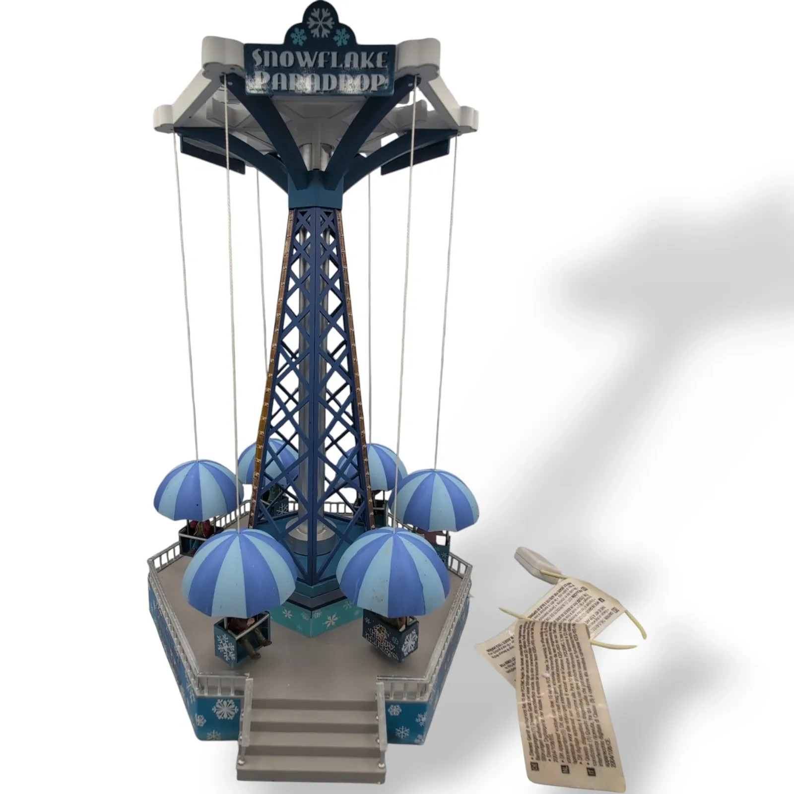 Lemax Snowflake Paradrop Sights & Sounds Christmas Village Ride Blue Musical