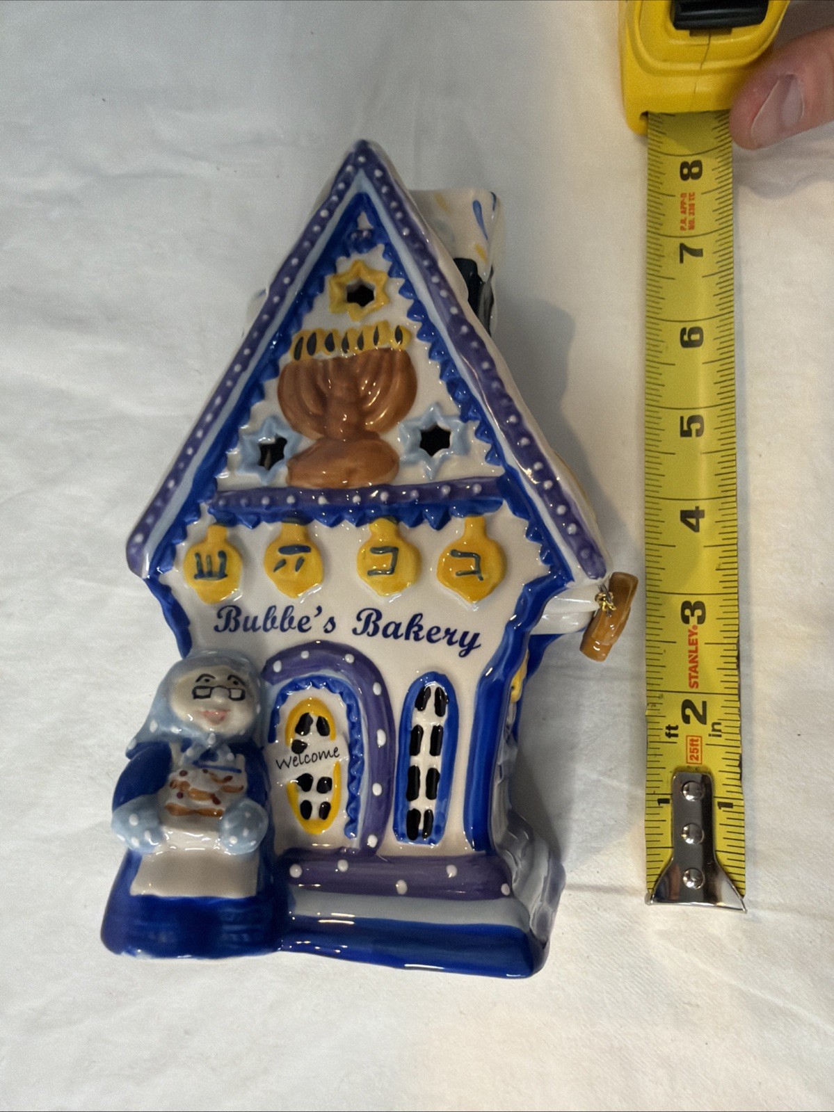 Blue Sky Clayworks Bubbe’s Bakery Hanukkah Jewish Ceramic Holiday Candle House