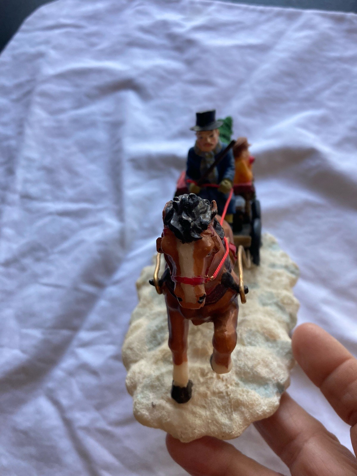Trim A Home Village Scene Horse Carriage Christmas Tree Vintage Kmart Decoration