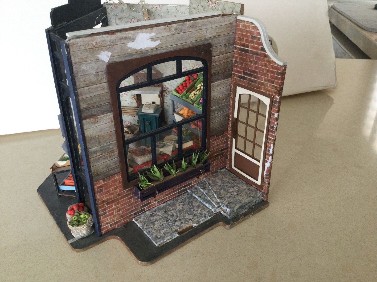 Minature Fruit Stand Shop. Doll House Size.