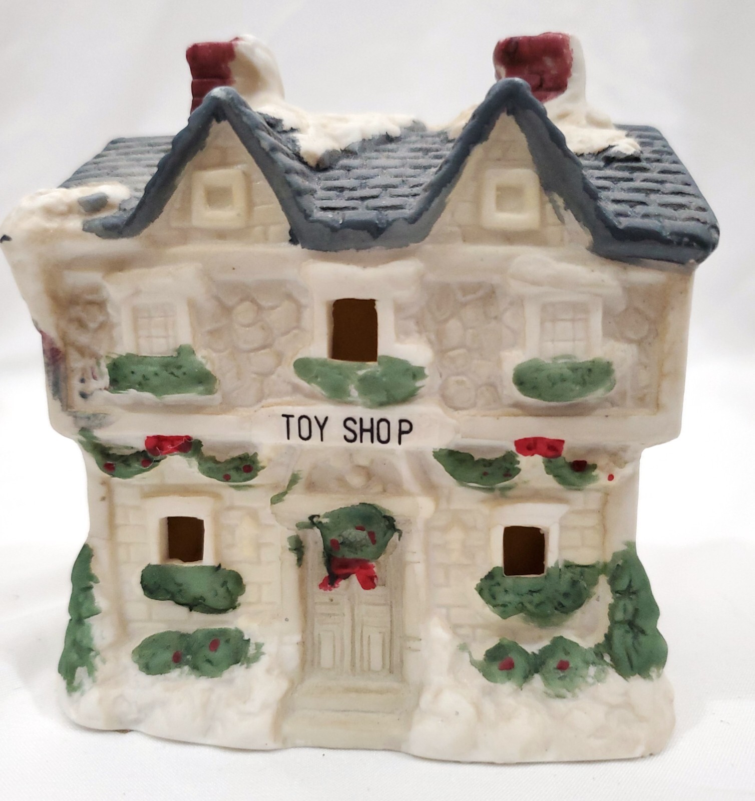 TOY SHOP small ceramic holiday Christmas Village building house store 4″high