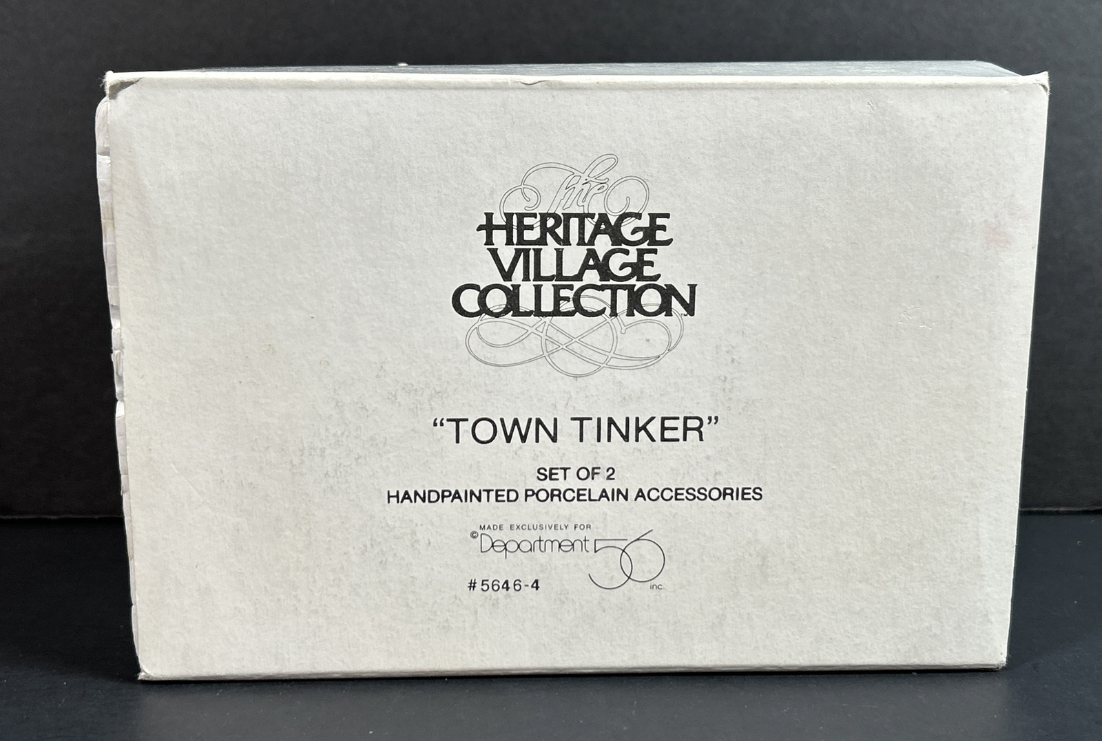 Dept 56 Heritage Village Collection Town Tinker 2 Pc Set, Man & Cart #56464 Box