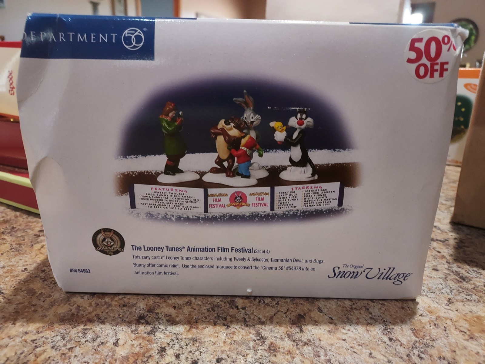 Vtg Dept 56 Looney Tunes Animation Film Festival Snow Village – New In Box
