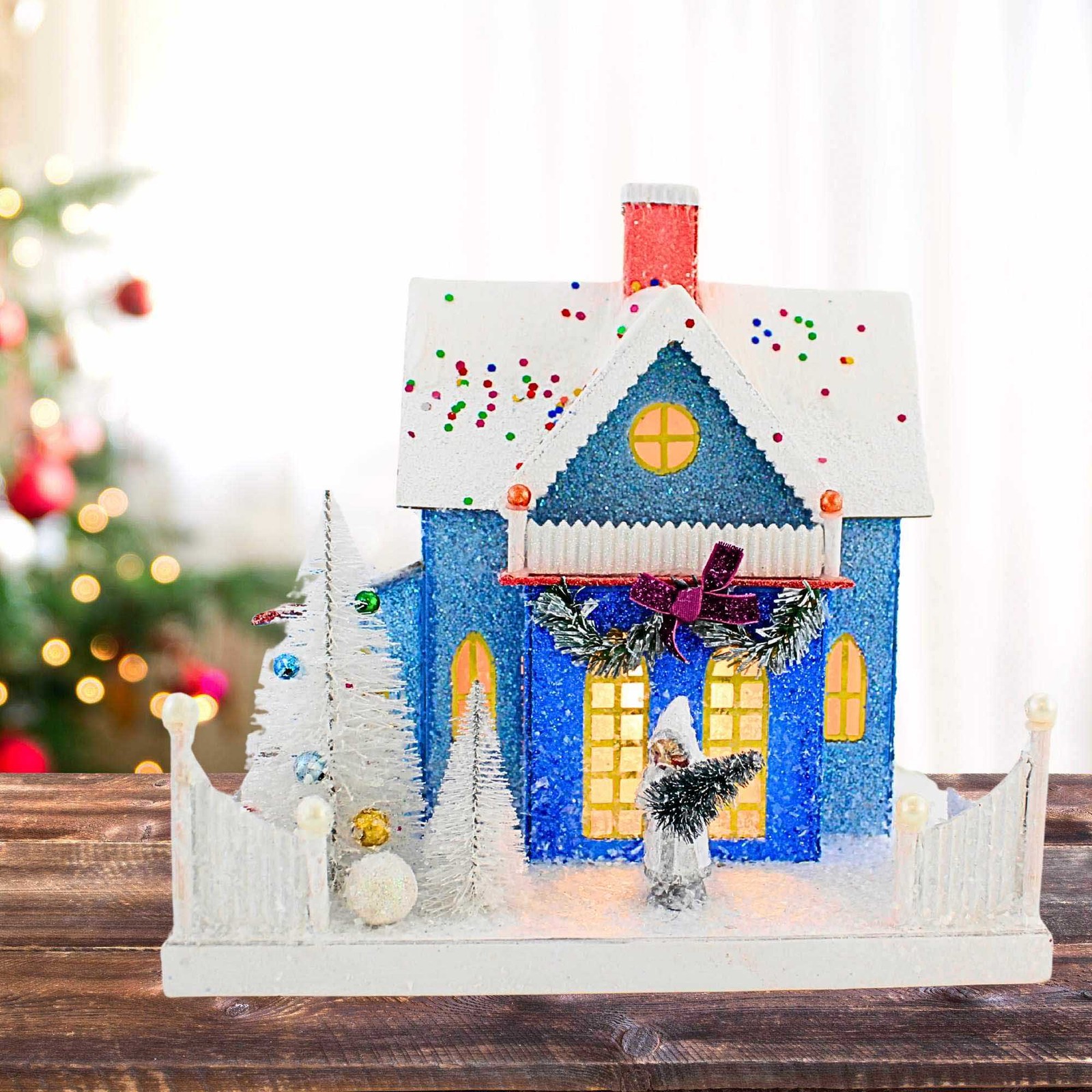 Cody Foster 9.75In Confetti Cottage, Paperboard, Village House Putz Hou300