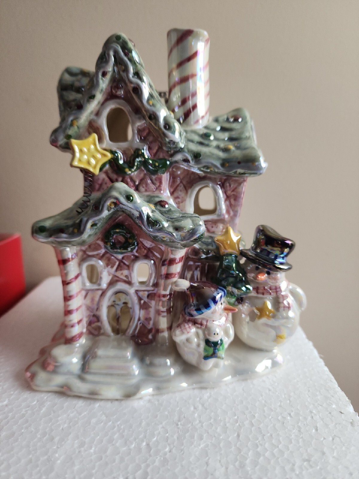 Belk Holiday Home Accents Ceramic Snowman Tealight Holder with Box 🏠 ⛄️