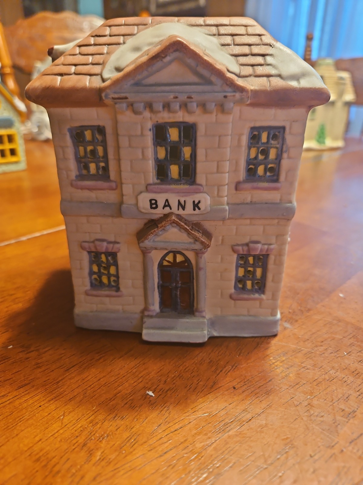 Nice Lot of 4 Christmas Village Houses / Bank, Doctor, Inn/Bakery, Theatre