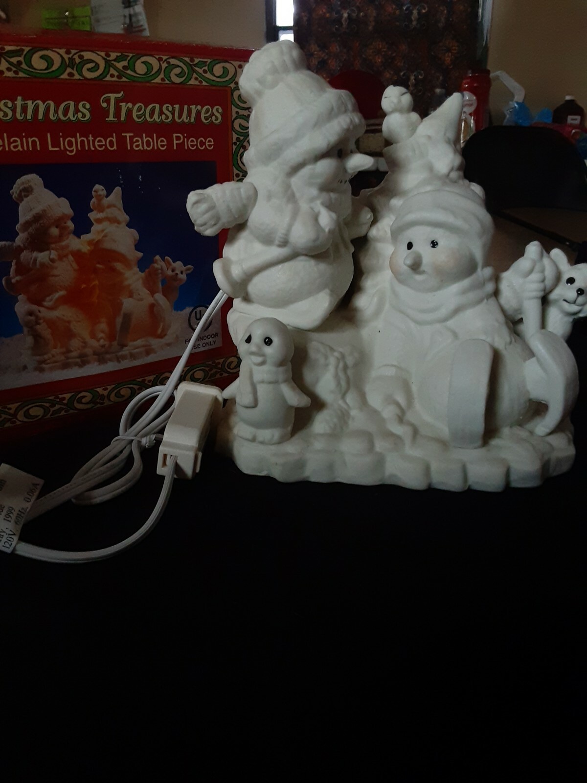 Christmas Treasures Porcelain Lighted Table Piece