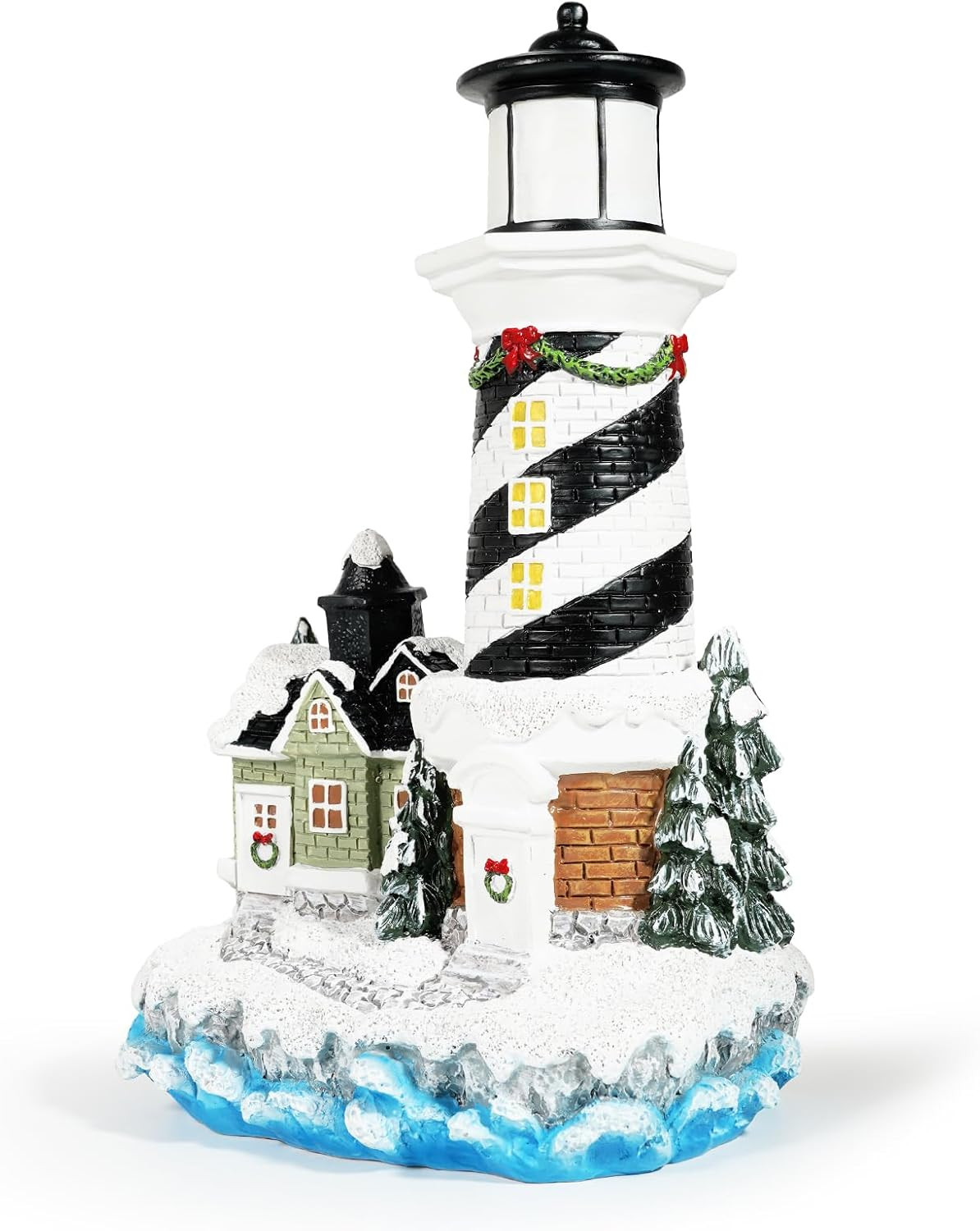 Christmas Village Buildings, 13″ Light up Christmas Village House, Xmas Lighthou