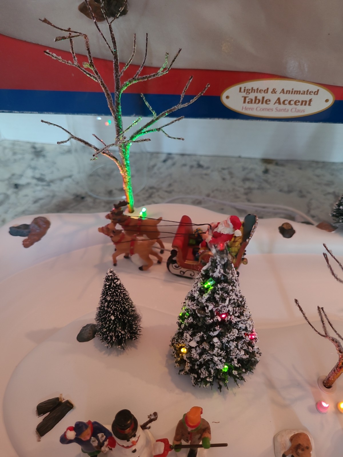 Lemax Village Collection Here Comes Santa Claus Lighted & ANIMATED Vintage