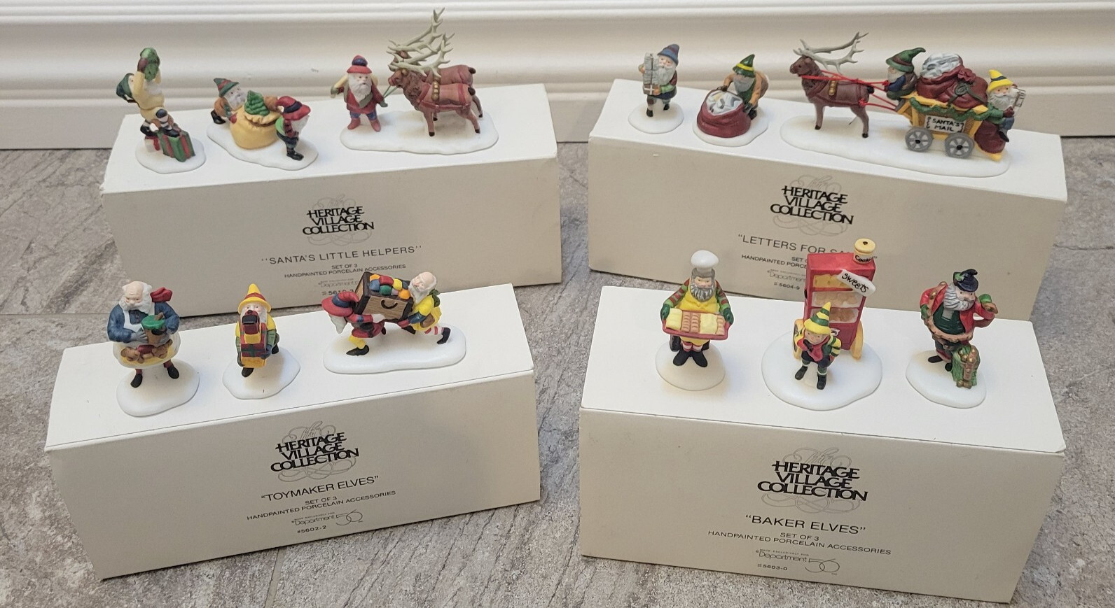Lot Vintage Dept 56 Heritage Village Collection Toymaker Elves Toy Peddler