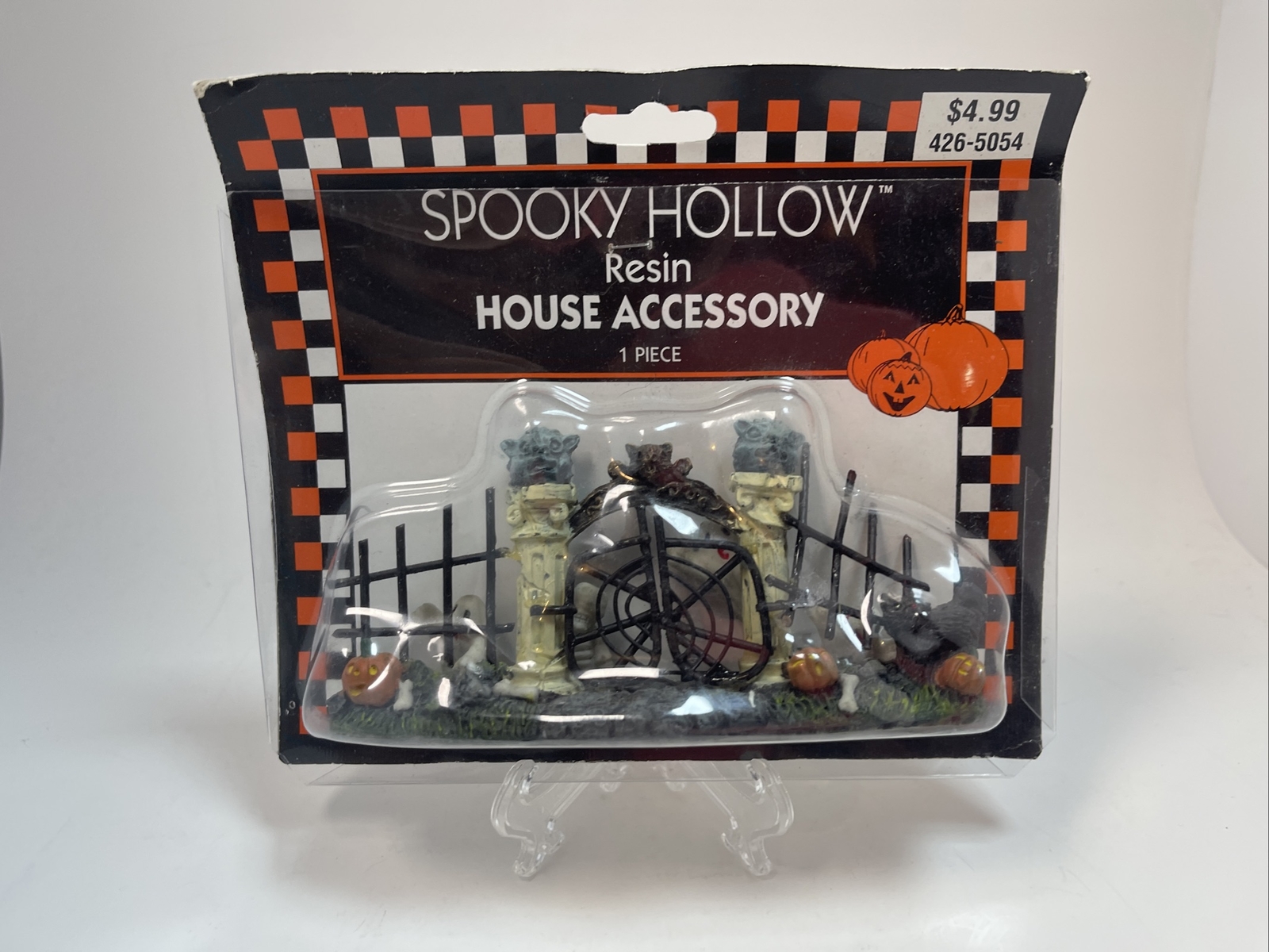 VTG Spooky Hollow Resin House Accessory Halloween Gargoyle Black Cat NIB READ