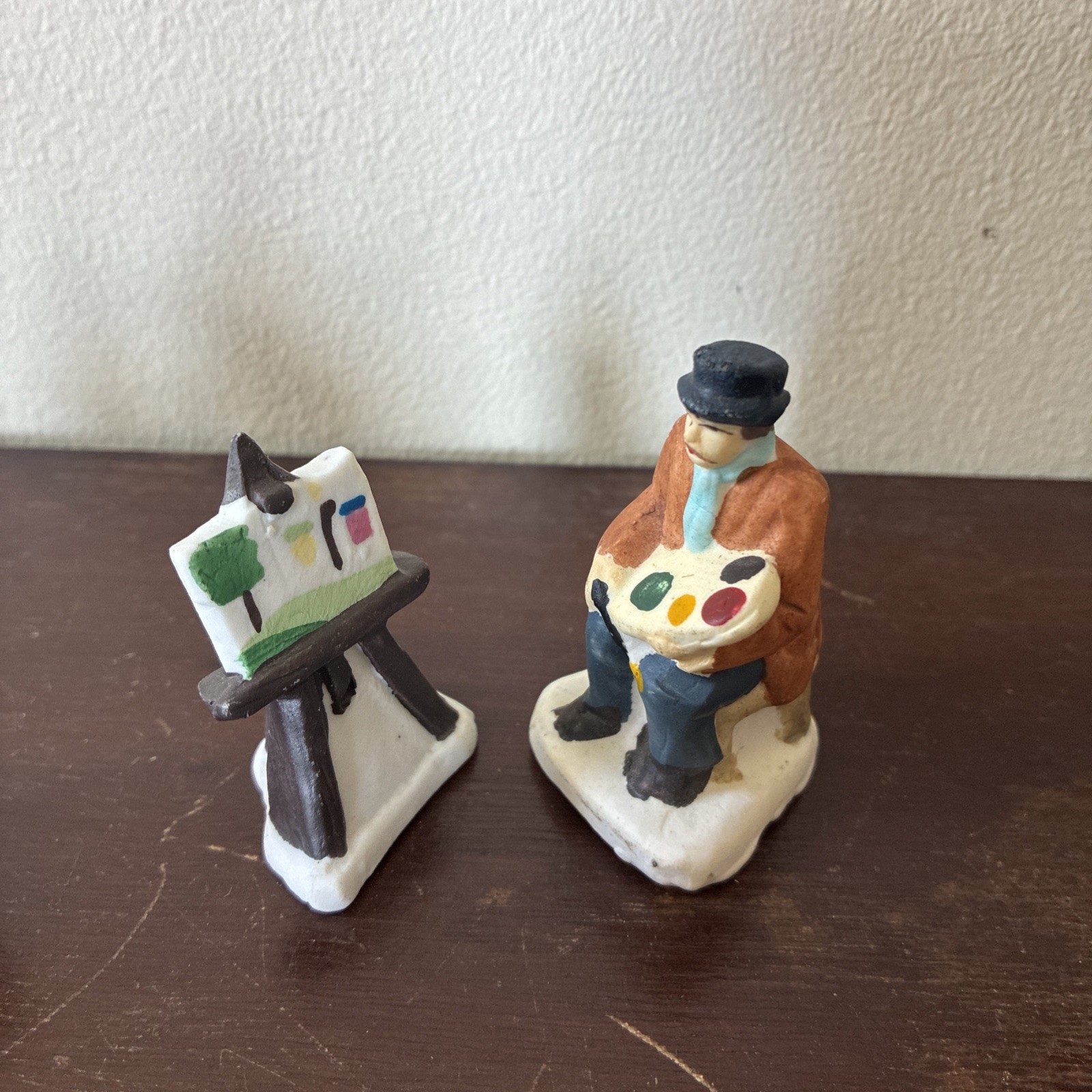 Christmas Village Bisque Figurines – Mixed Lot – Total Of 5