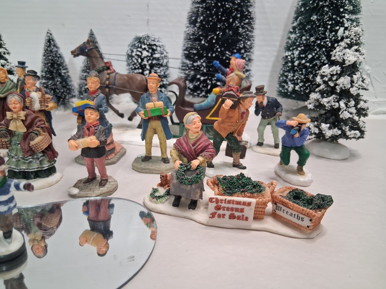 Lot Of 45 LEMAX,DEPT 56,ENCHANTED Christmas Figurines/Trees SEE DESCRIPTION
