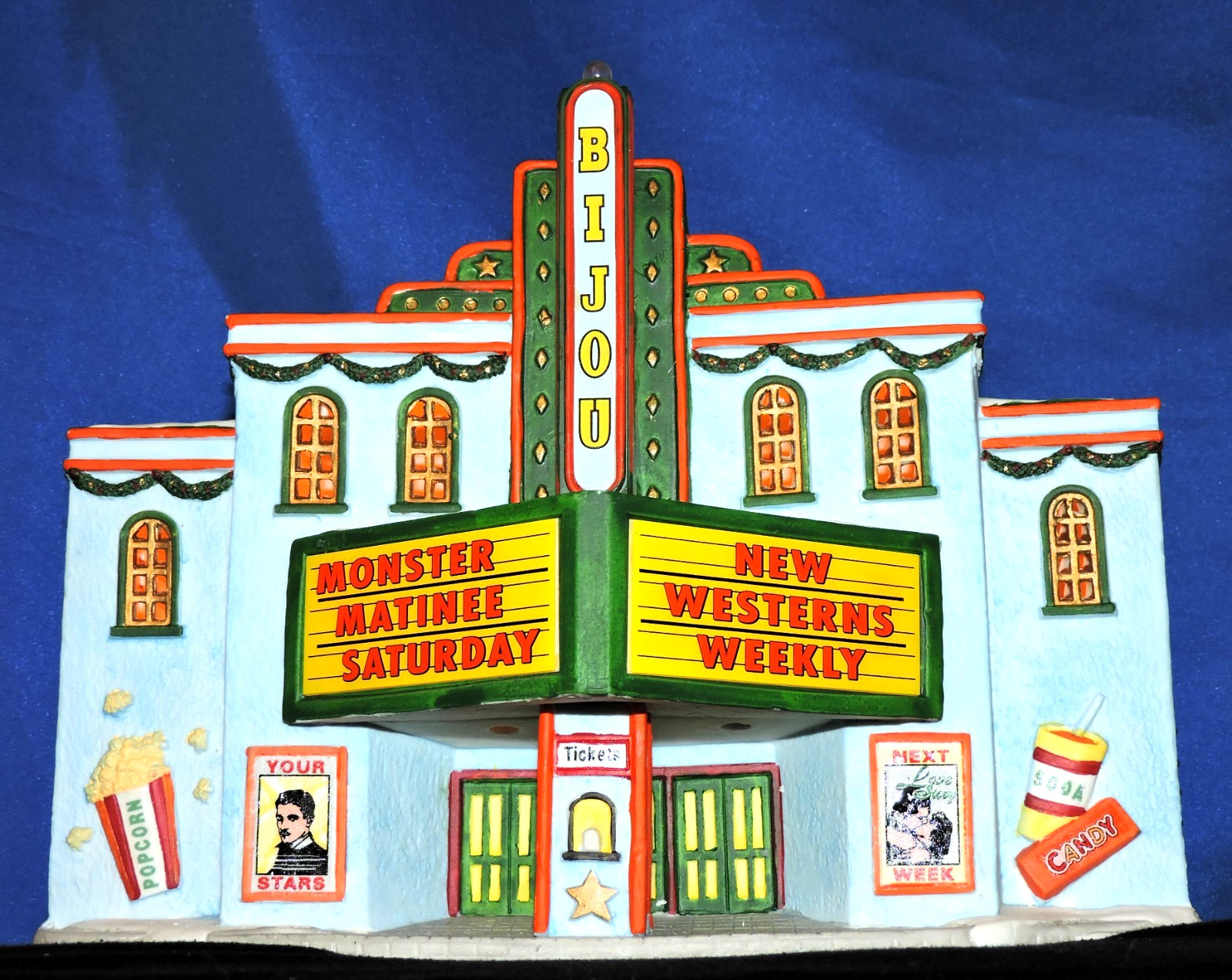 Rare vintage BIJOU Theater 85297 Lemax Christmas Village Lighted Building