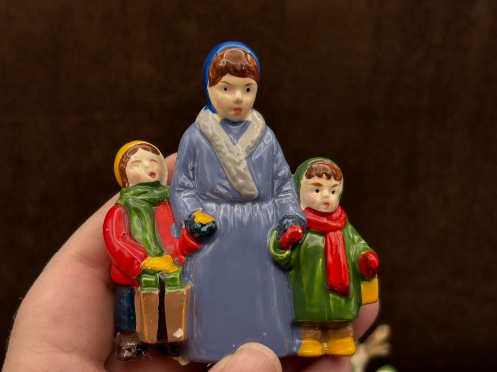 LOT of 11 Dickens Village Figures Includes: RUSS Berrie, Dept 56, Lefton Holiday