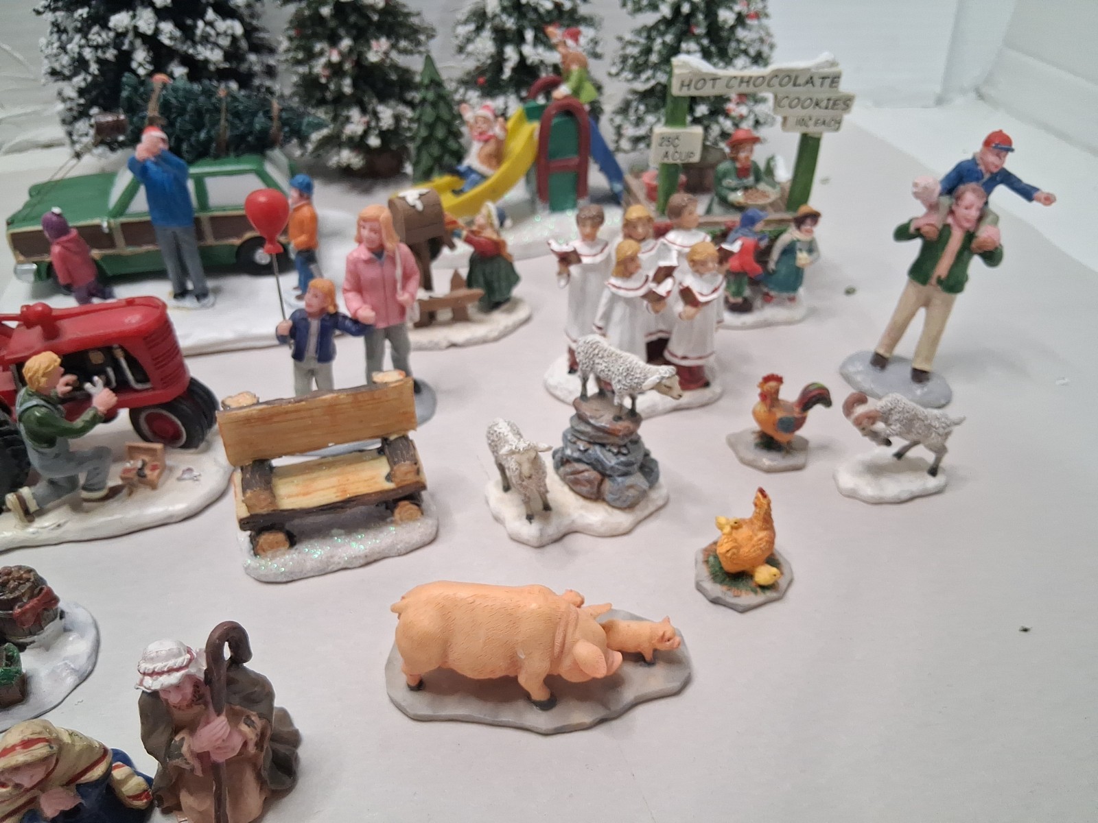 Lot Of 45 LEMAX,DEPT 56,ENCHANTED Christmas Figurines/Trees SEE DESCRIPTION