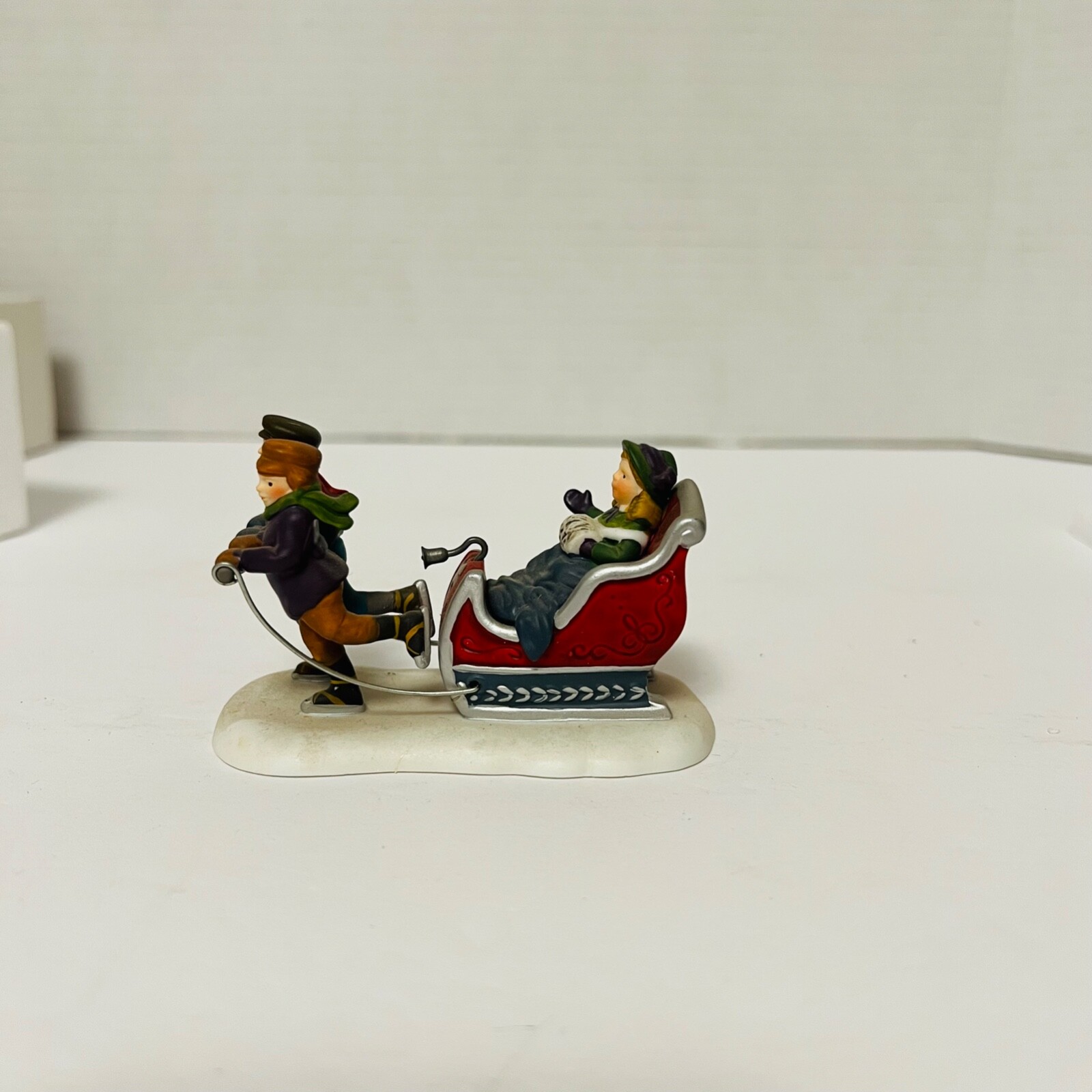Winter Sleighride Christmas Village Figurine Ice Skating Sleigh 3.5 Inch Dept 56