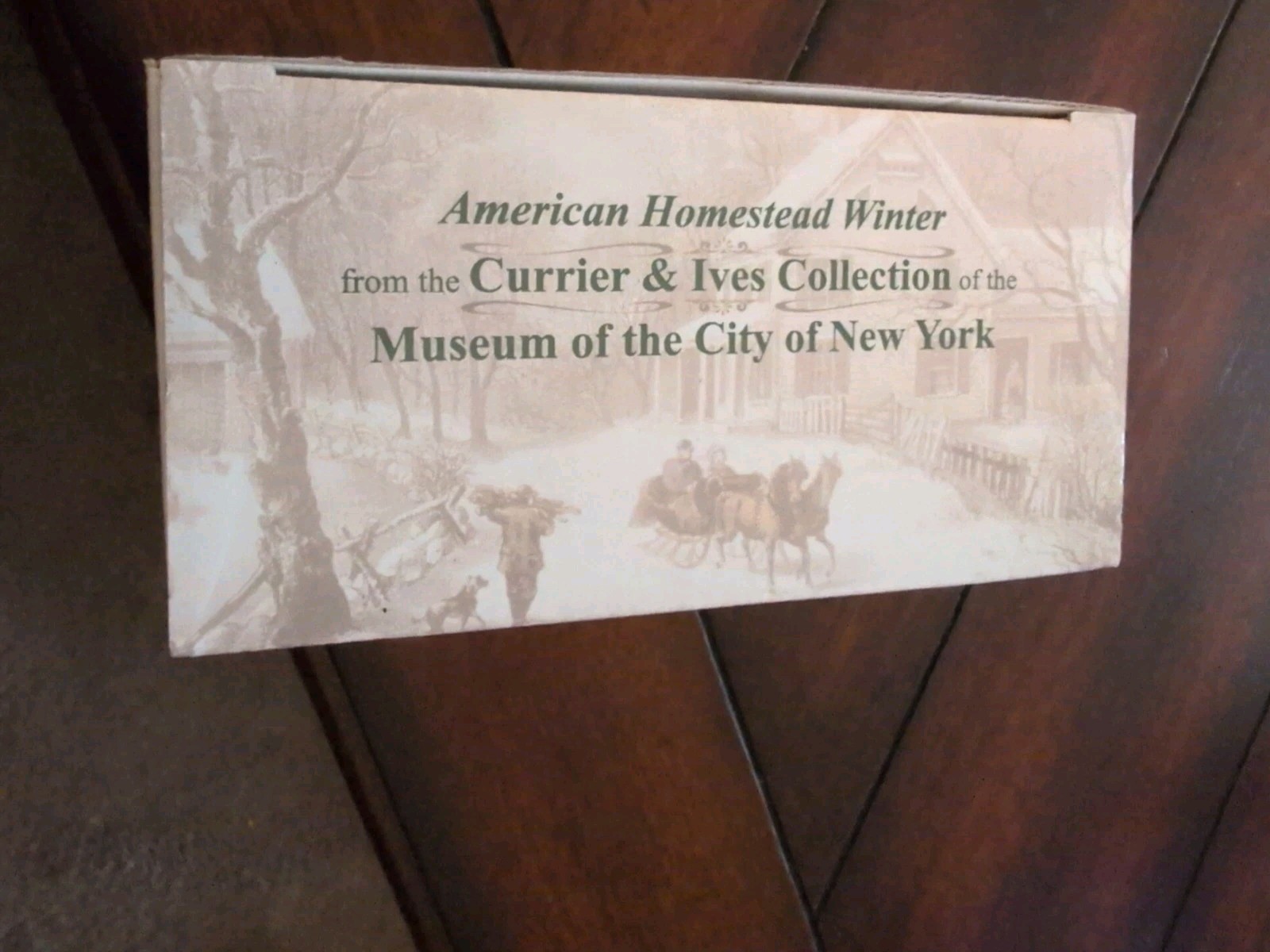 Currier & Ives “American Homestead Winter” Horse-Drawn Sleigh Polyresin Figurine