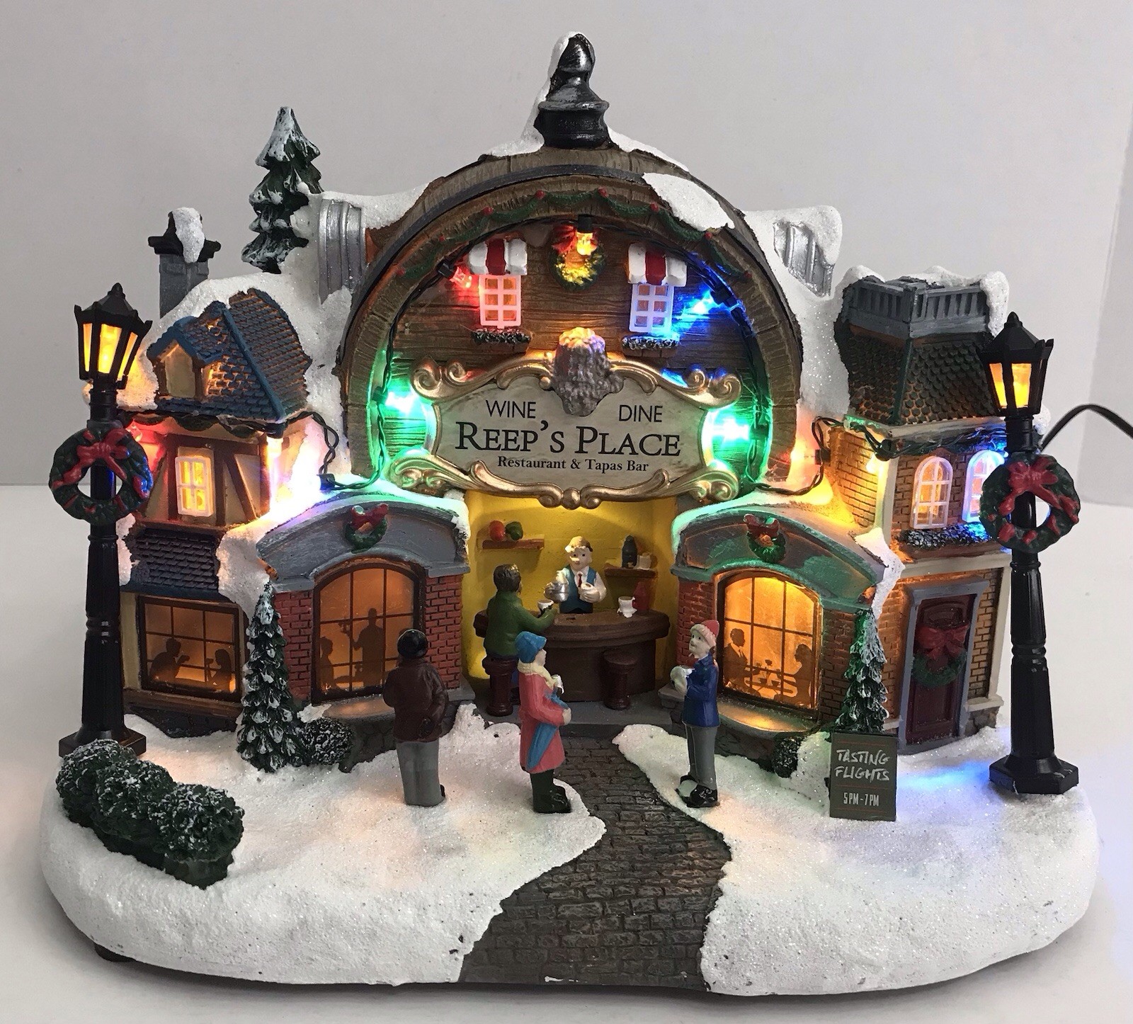 Carole Towne Reep’s Place Restaurant & Tapas Bar Lighted Musical Village Scene