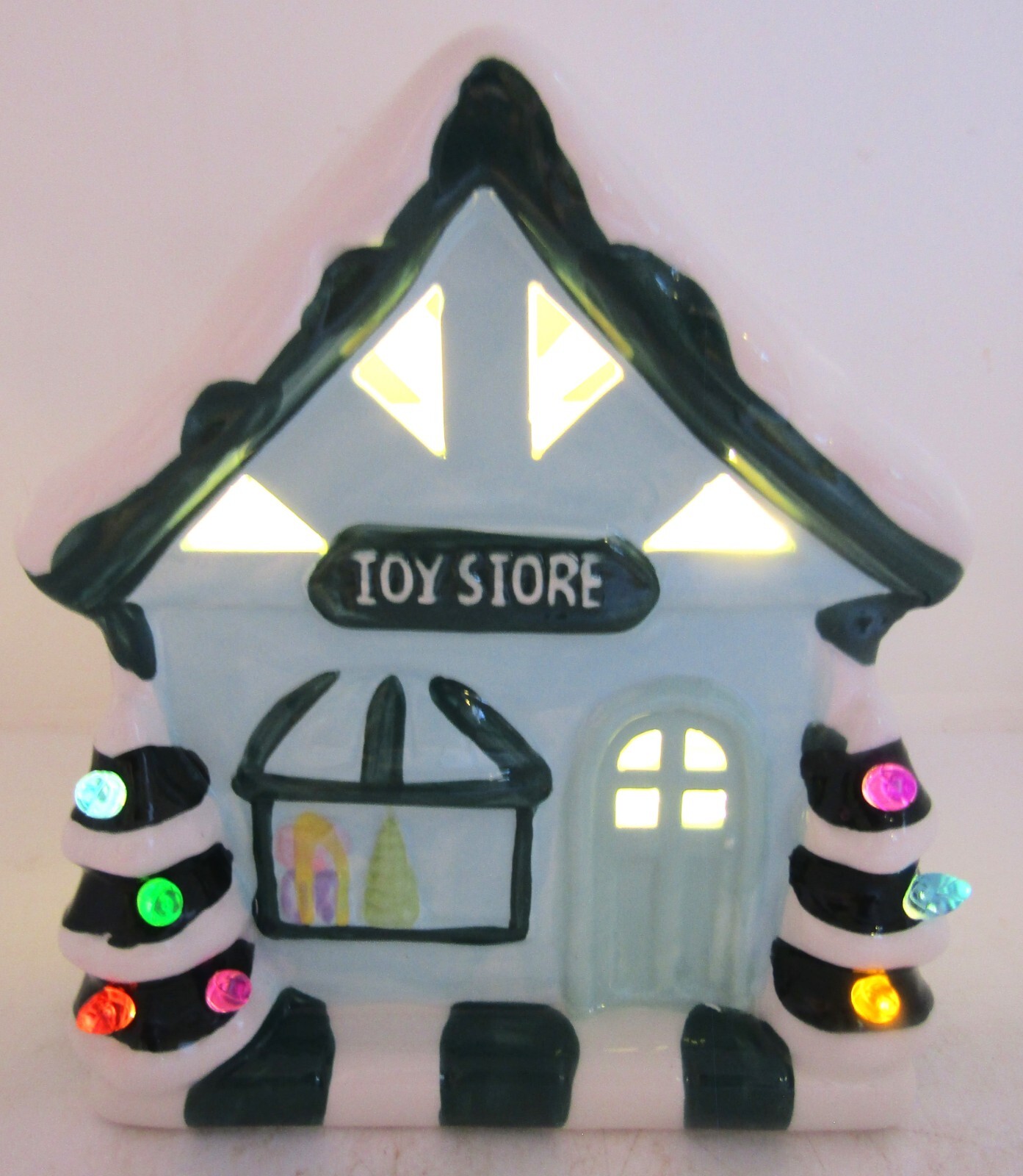 LED Lighted Ceramic Battery Operated Christmas “Toy Store” Building.