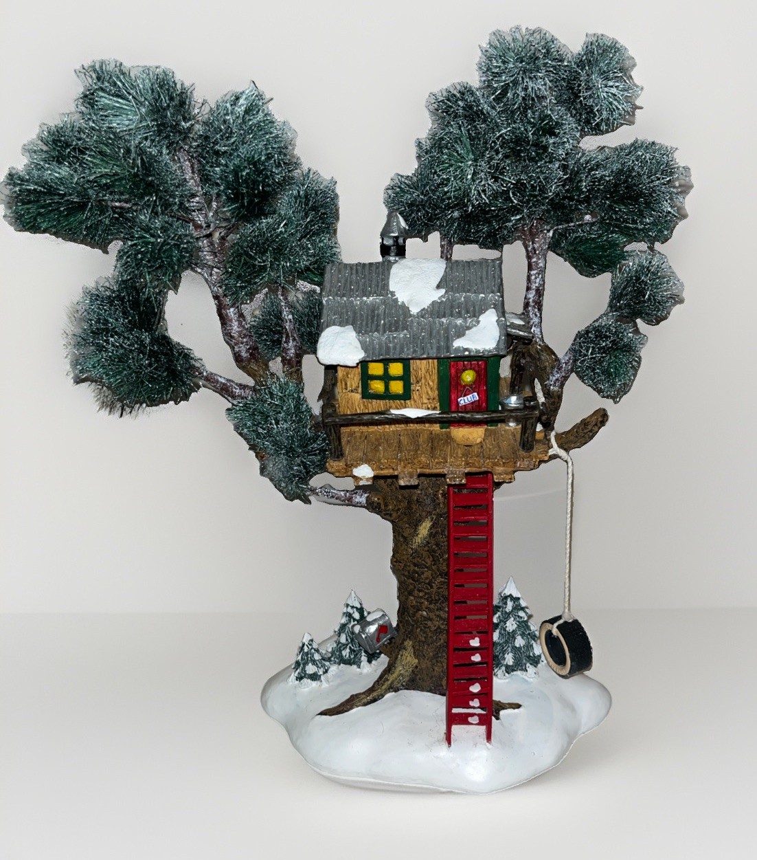 Vintage Department 56 Treetop Tree House With Tire Swing – Snow Village Series