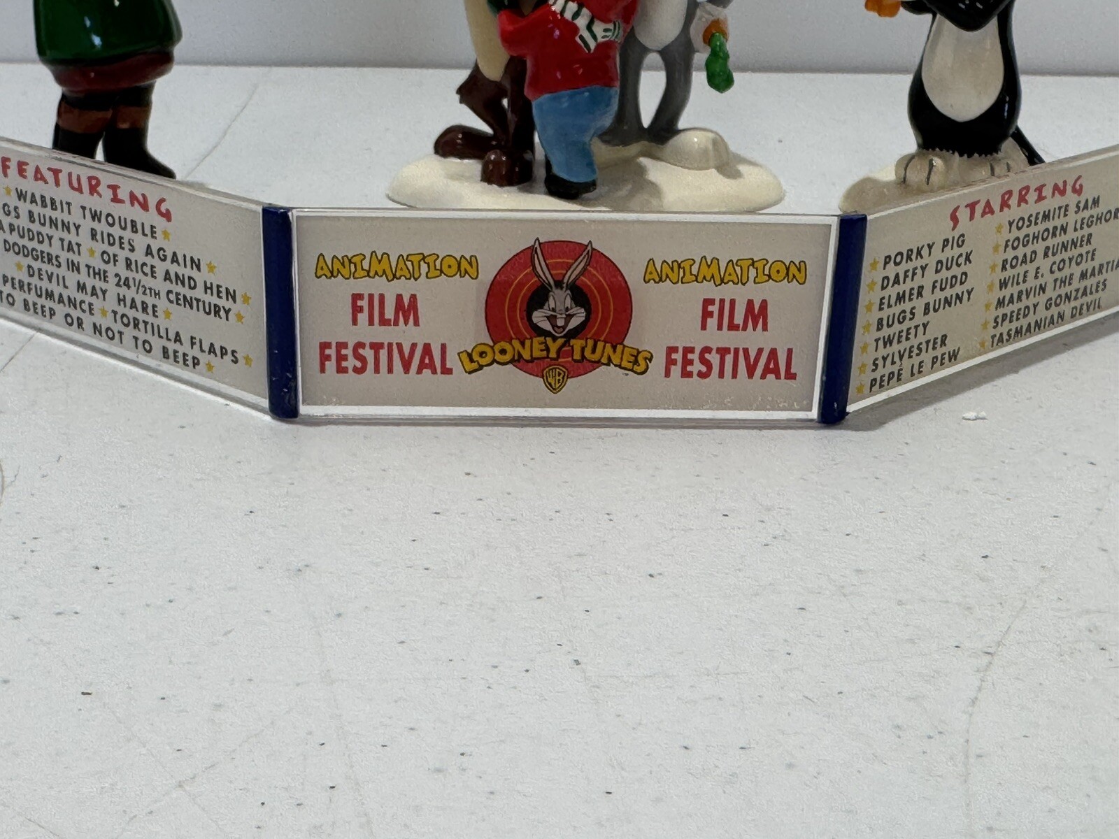 DEPT 56 SNOW VILLAGE 1999 THE LOONEY TUNES ANIMATION FILM FESTIVAL SET OF 4