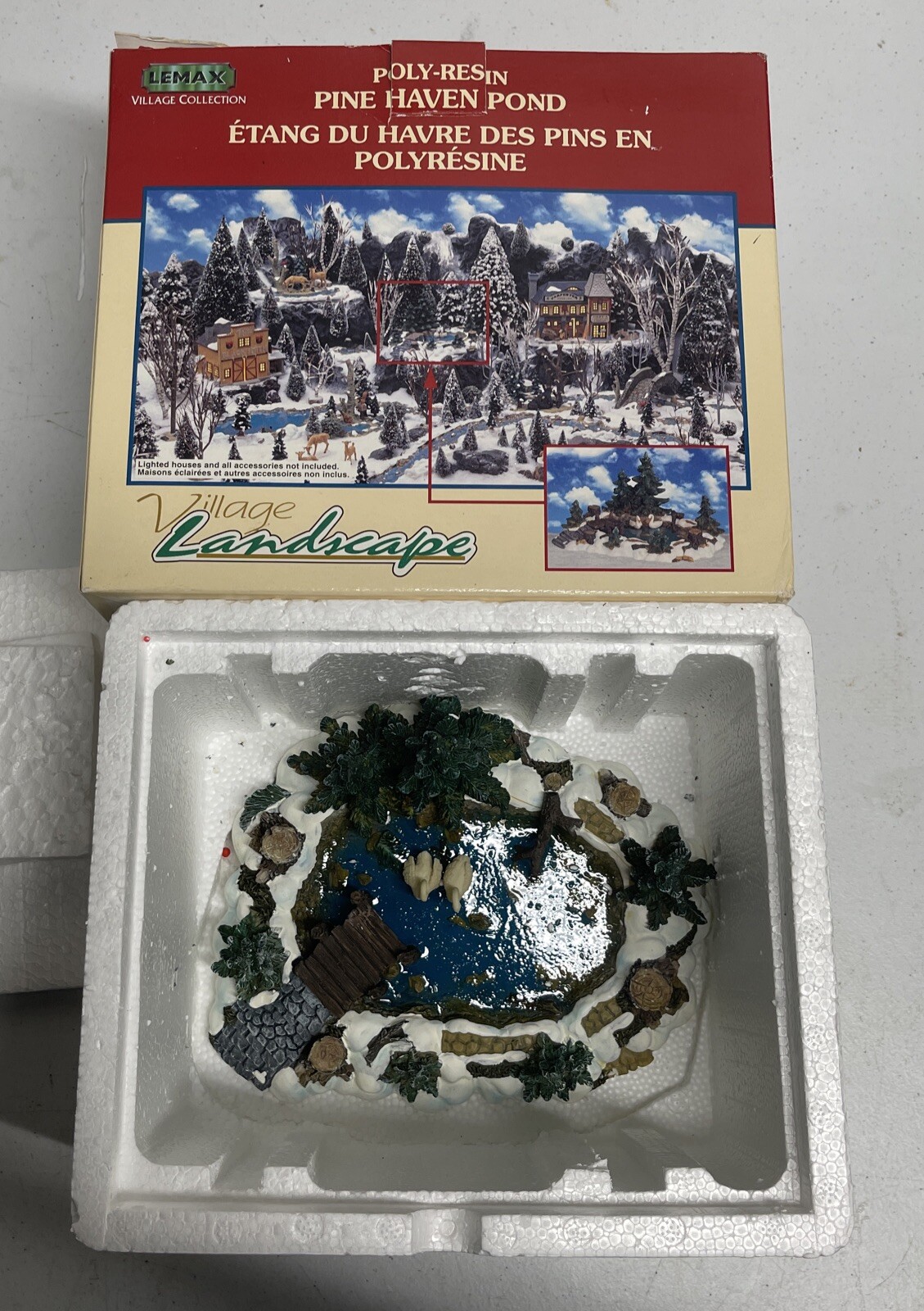 Vintage LEMAX “PINE HAVEN POND” Village Landscape 2000 #03324A Retired