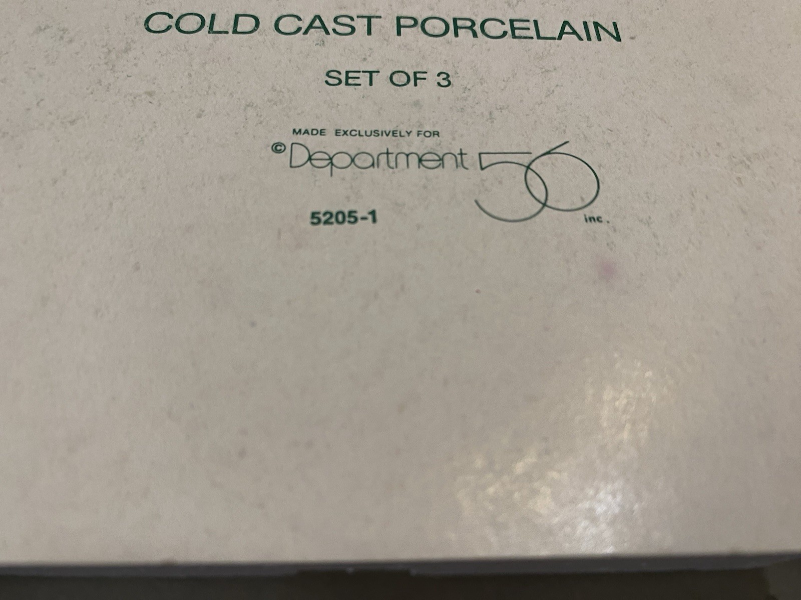 VILLAGE EVERGREEN TREES COLD CAST PORCELAIN, 5205-1 DEPARTMENT 56 SET OF 3 BOXED