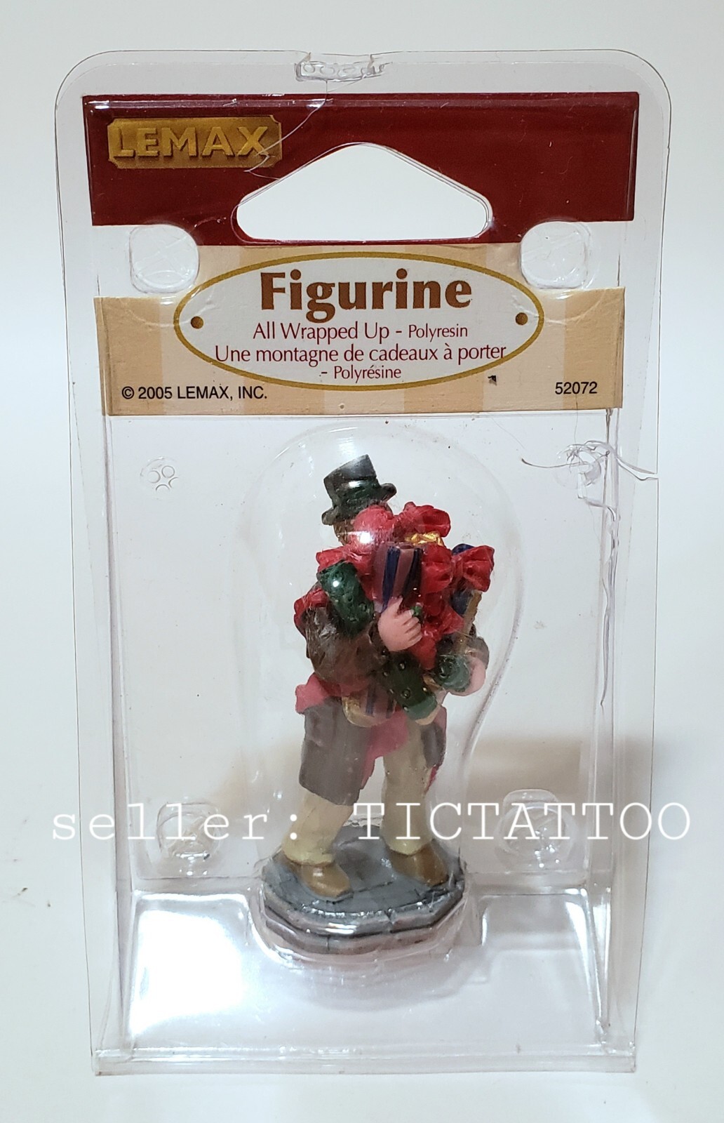 🔥 ALL WRAPPED UP Christmas Village Figurine Accessory 52072 LEMAX 2005