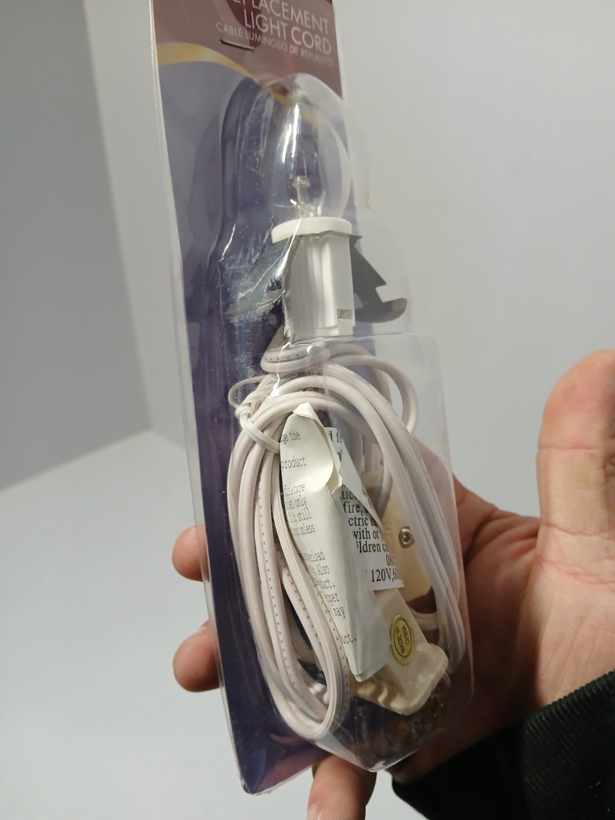 Holiday Time 6 Feet Replacement Light Cord Christmas House White