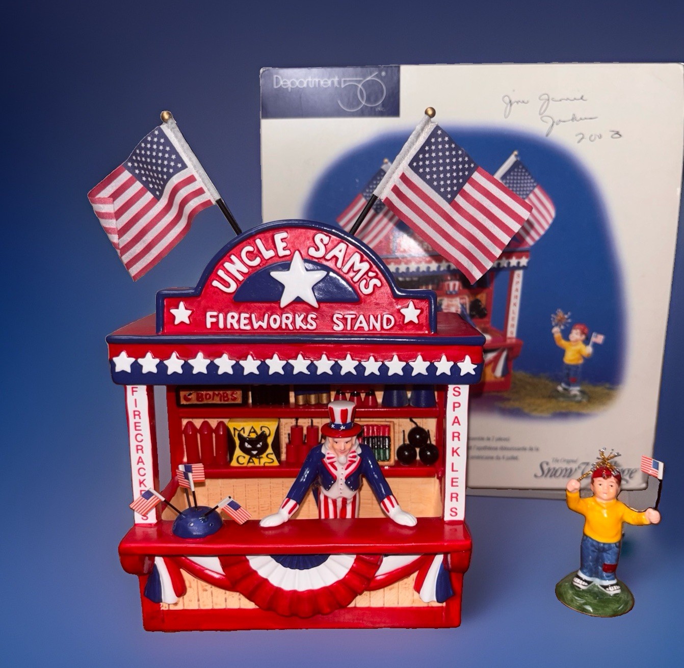 Department Dept 56 UNCLE SAM’S FIREWORK STAND The Original Snow Village #54974