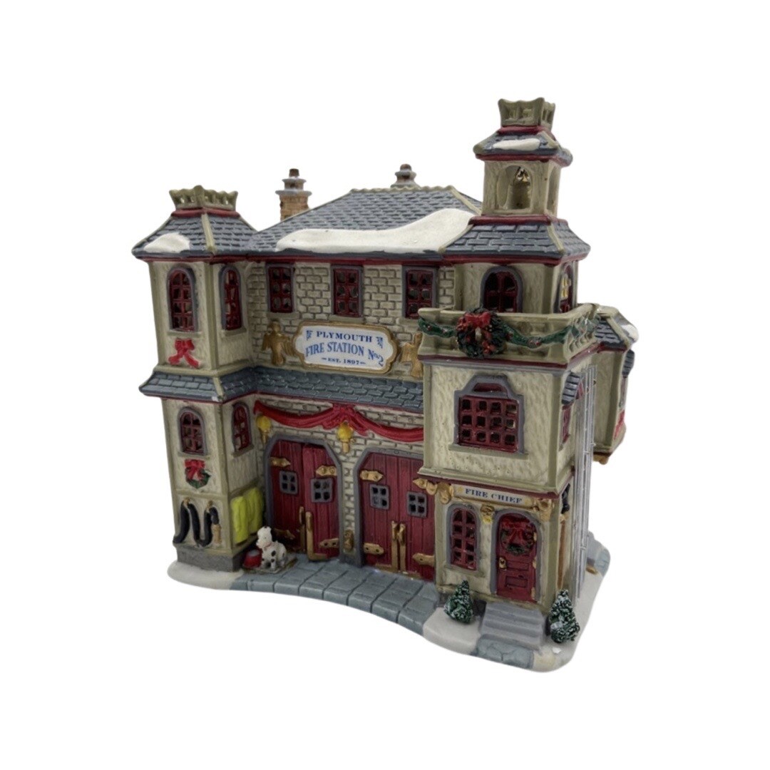 Lemax Plymouth Corners Fire Station No 2 Christmas Village House 25657 2002