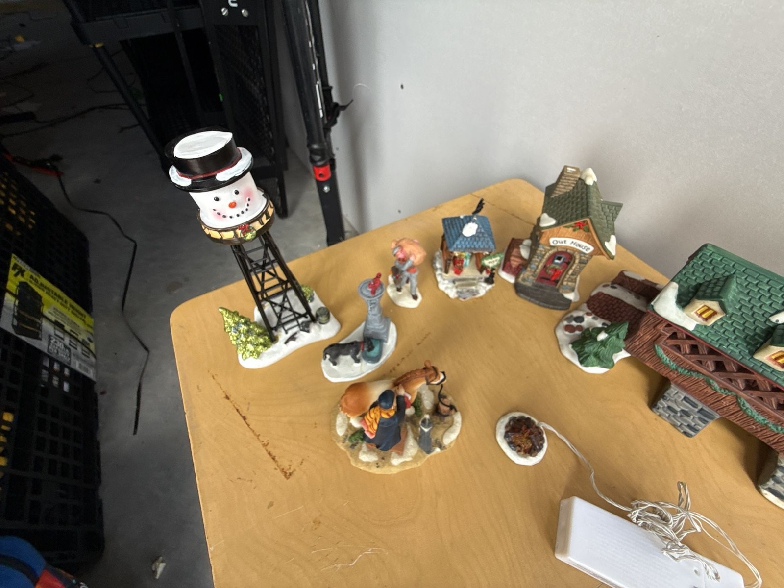 Lemax Christmas Village Assorted Accessory Lot with Lighted Santa/Candle Yard Li