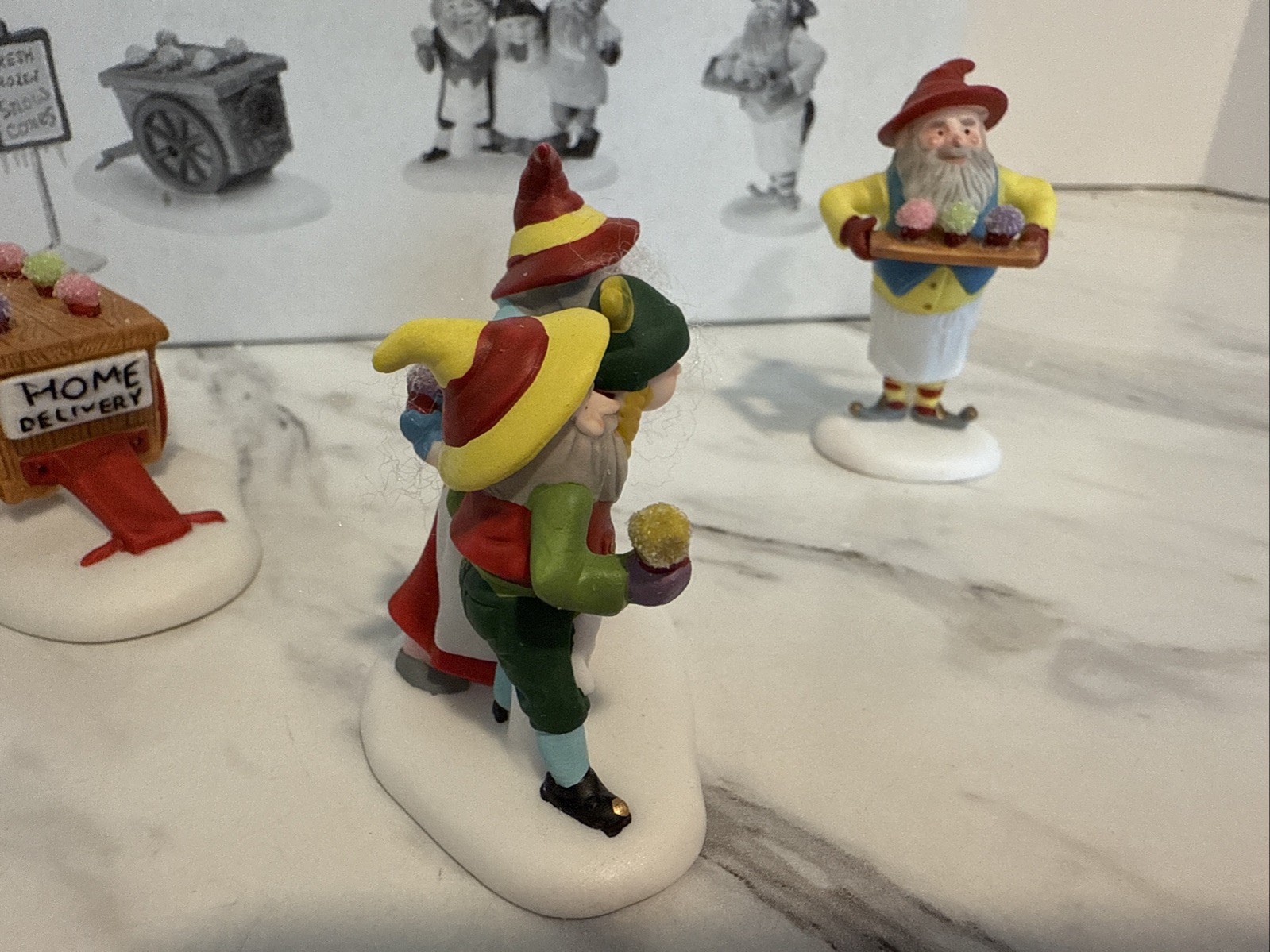 Dept 56 North Pole Series Accessory Snow Cone Elves 4pc Christmas Set #56375