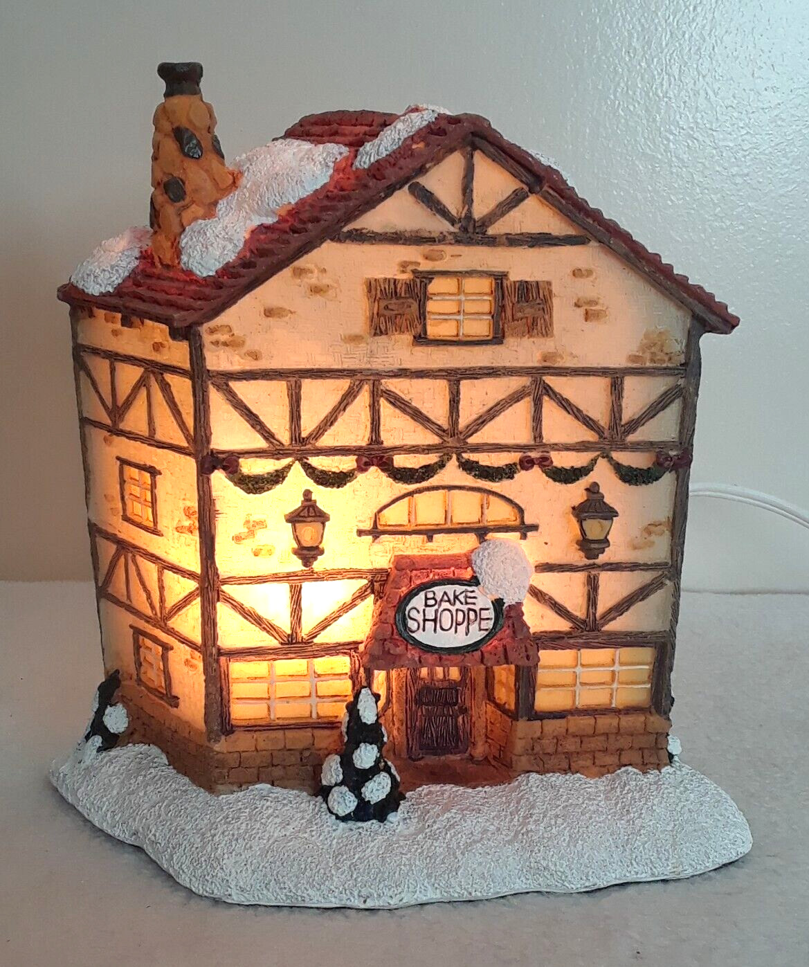 Holliday Hallow Bakery Light Up Christmas Village House Plastic Resin