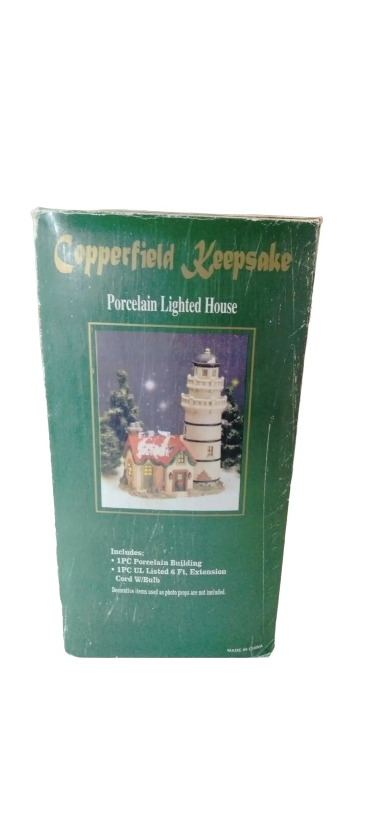 Copperfield Keepsake Christmas Lighted Porcelain House Bark Roof BRT451 Holiday