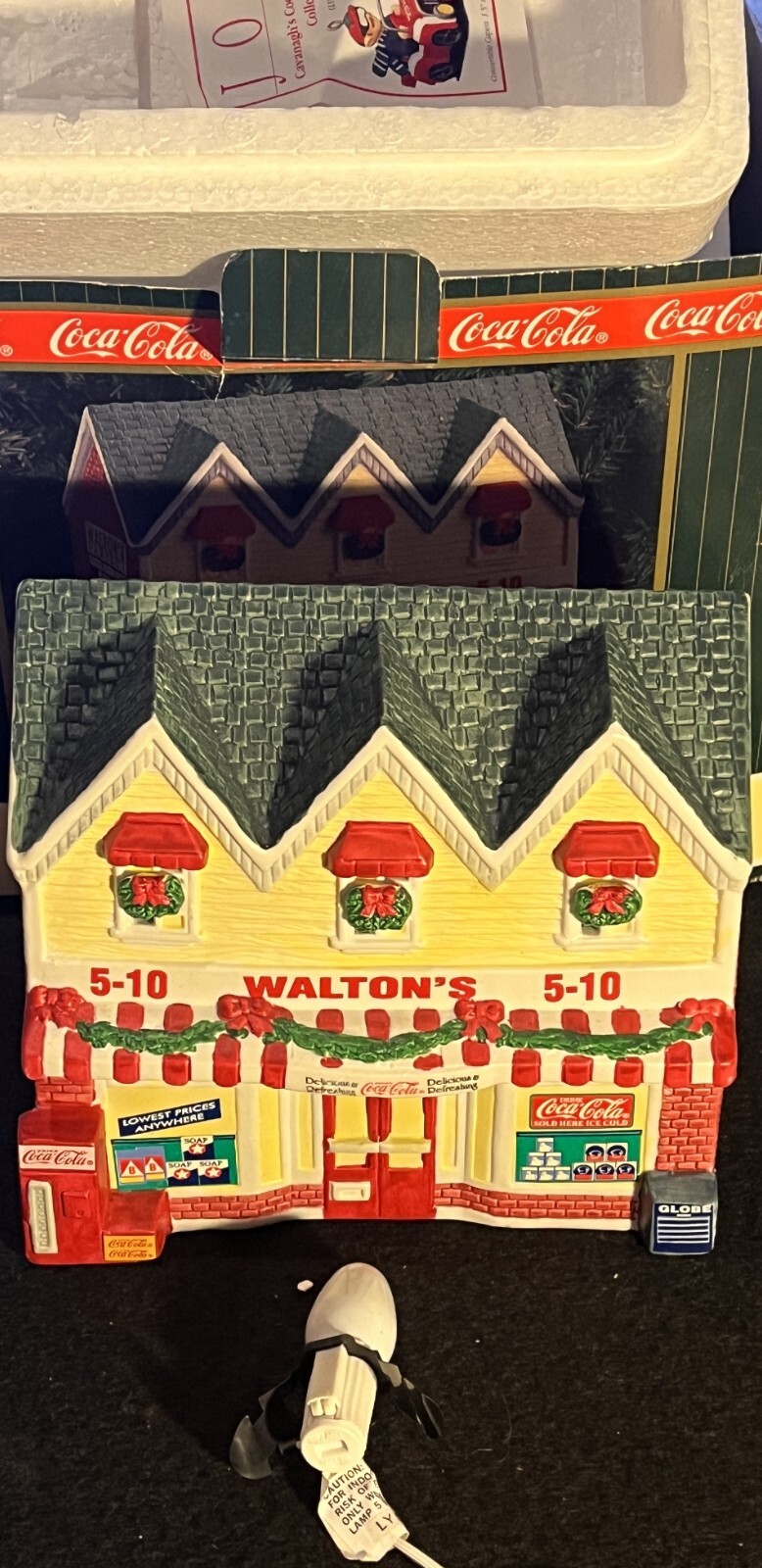 Coca-Cola Town Square Walton’s 5-10 Christmas Village House w/Light New in Box!